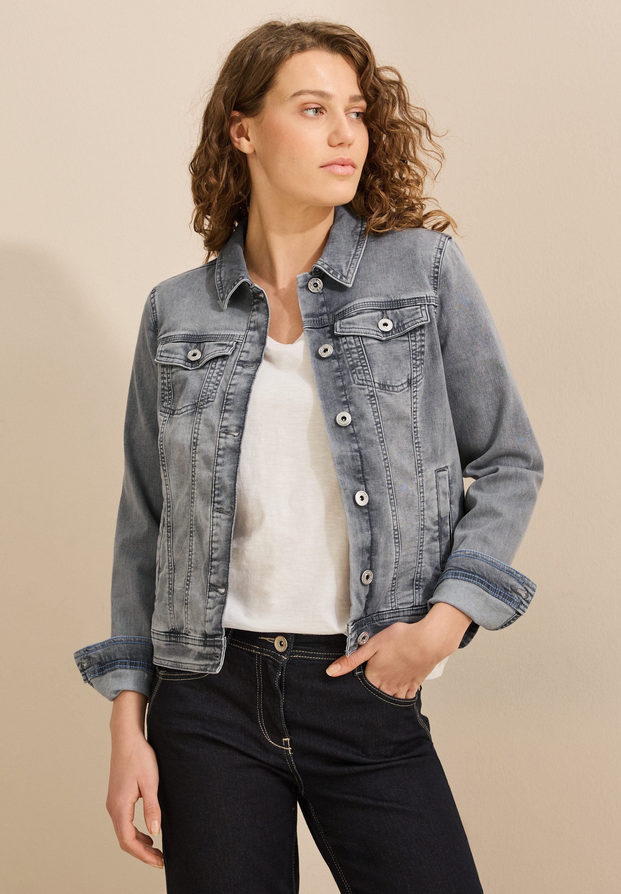 CECIL Jeansjacke aus Baumwolle mit Stretchanteil günstig online kaufen