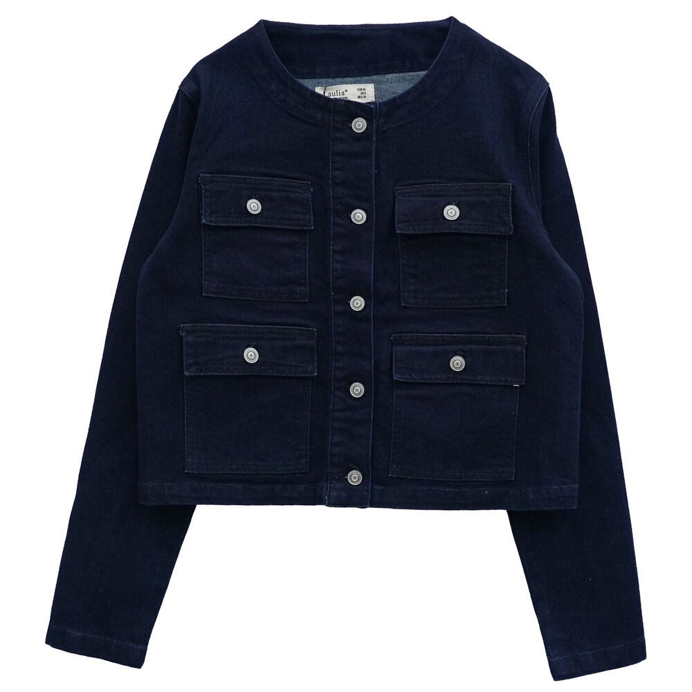 Ital-Design Jeansjacke Modische Übergangsjacke mit aufgesetzten günstig online kaufen