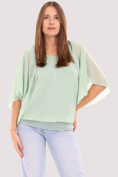 malito more than fashion Chiffonbluse 6296 mit breitem Bund Einheitsgröße