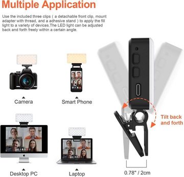 DTC GmbH Selfie Licht mit Clip,Kamera Licht dimmbare 2500-6500K Aufsteckblitz, (Mini licht Ringlicht)
