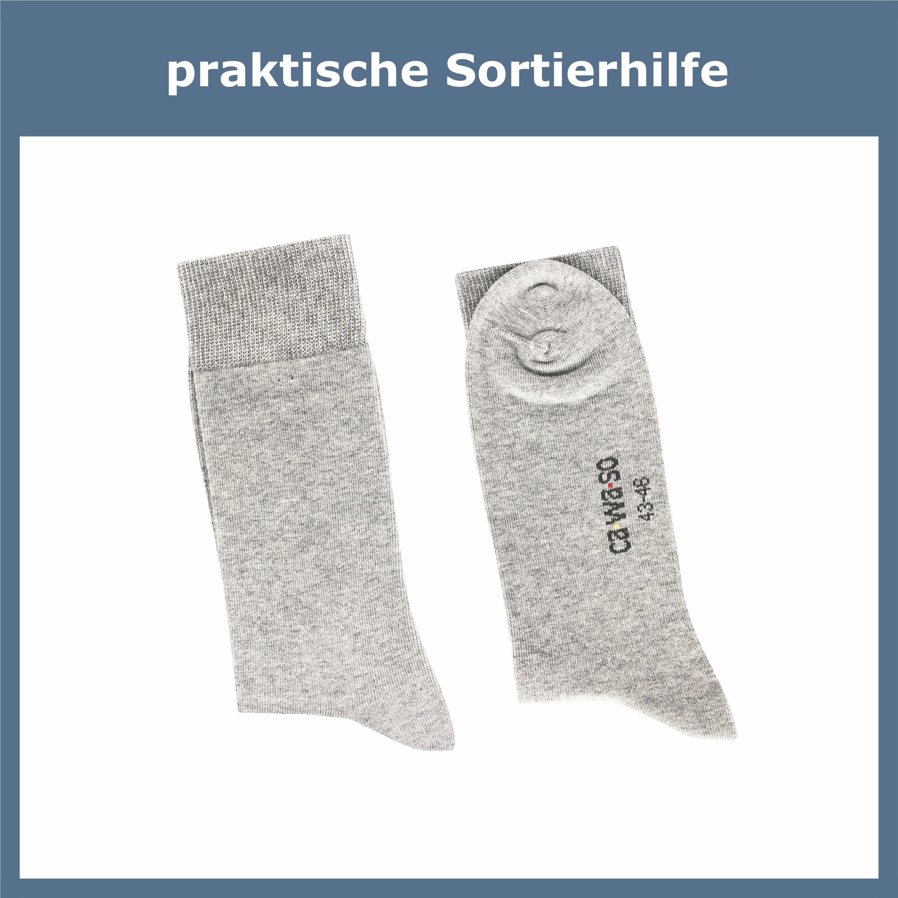 ca·wa·so Socken für Damen & Herren - bequem & weich - aus doppelt gekämmter Baumwolle (10 Paar) Socken in schwarz, bunt, grau, blau und weiteren Farben