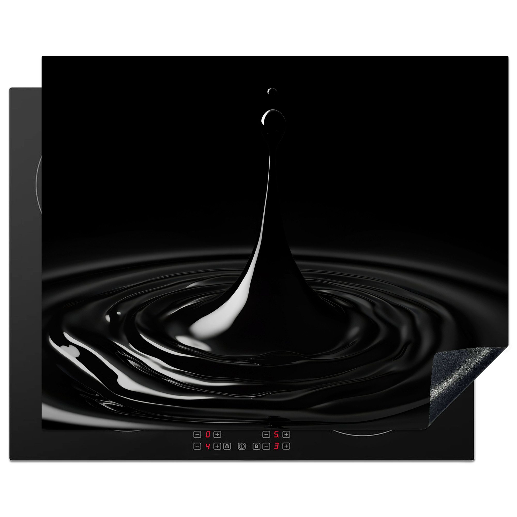 Herd-Abdeckplatte Schwarz - Wasser - Tropfen