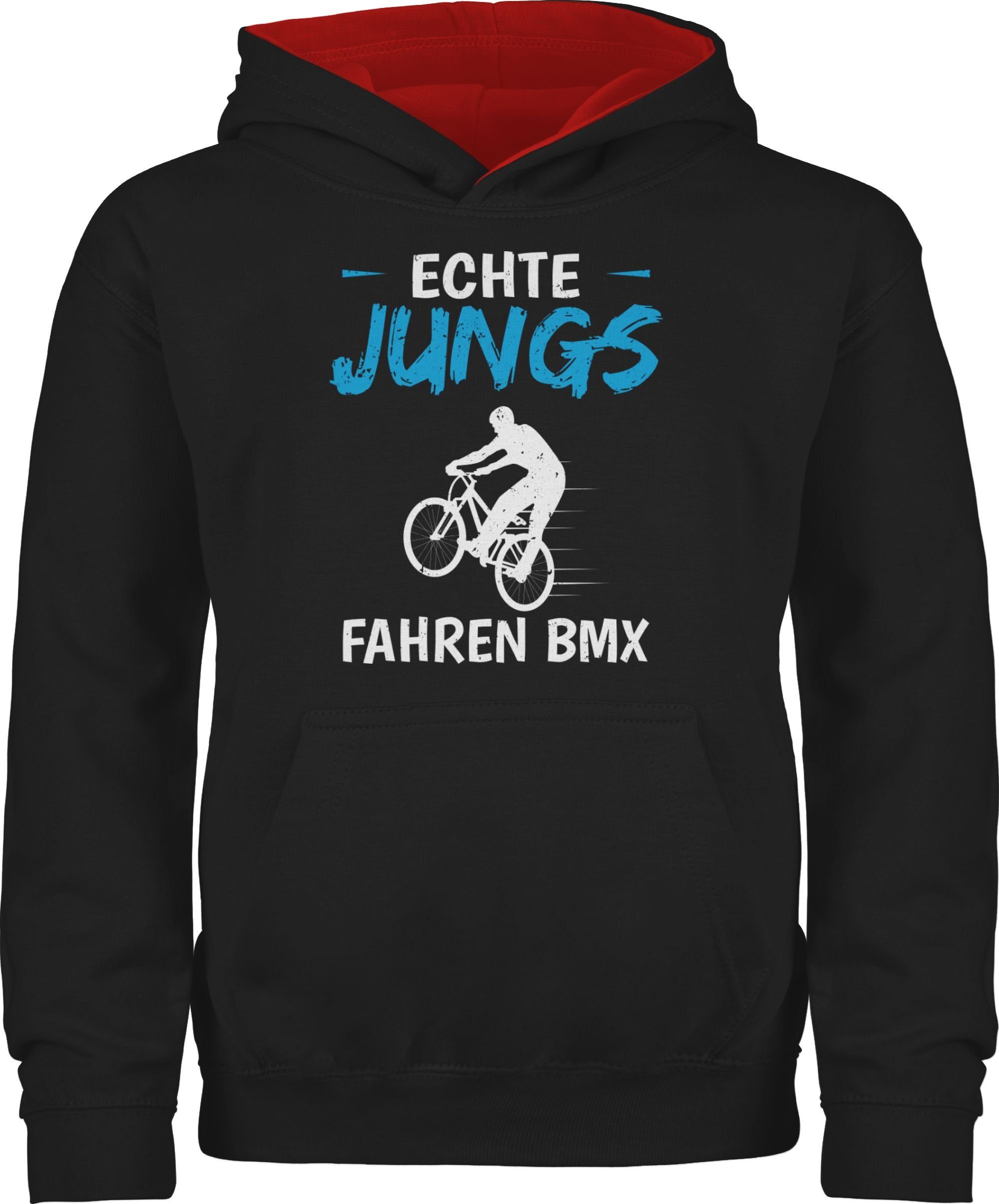 Shirtracer Hoodie Echte Jungs fahren BMX Kinder Sport Kleidung 3 Schwarz/Rot
