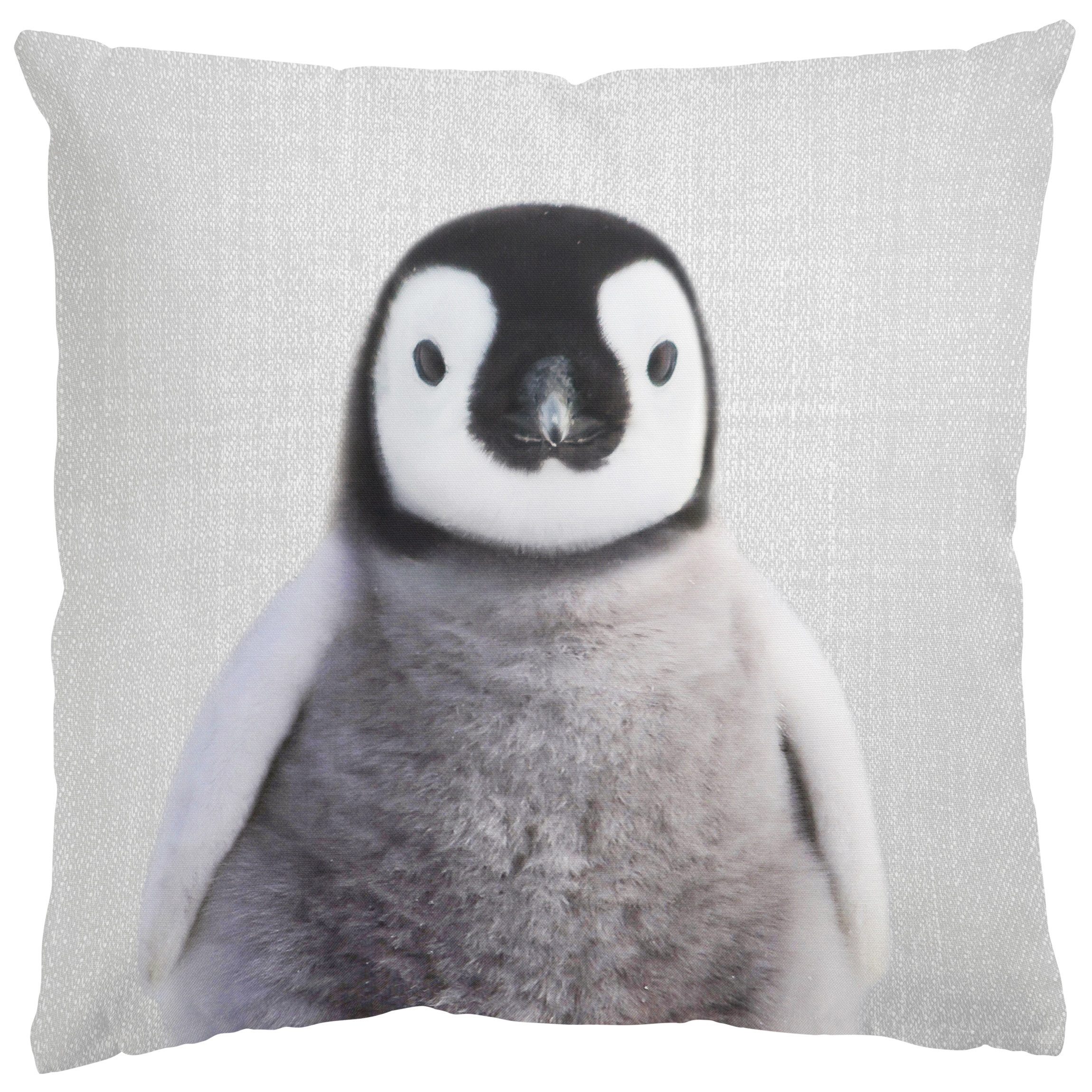 Bilderdepot24 Dekokissen drinnen / draußen Kissenhülle schwarz weiss Tiere Motiv, Bezug mit / ohne Füllung Zierkissen Outdoor Sofa Bett