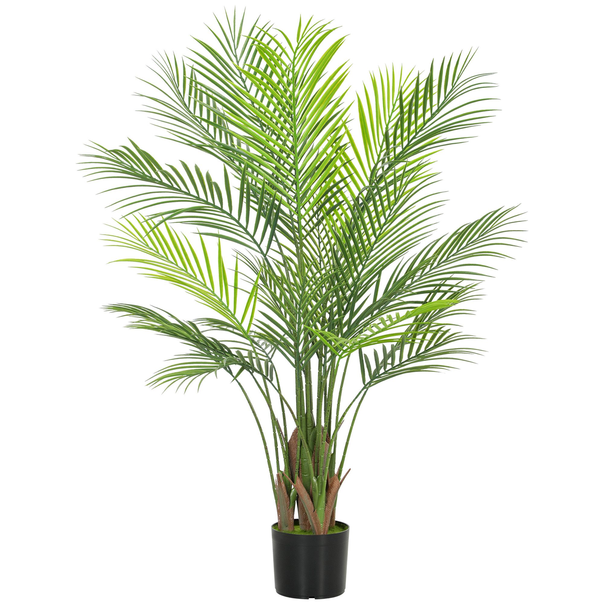 Künstliche Zimmerpflanze Künstliche Palme groß 120cm Kunstpflanze, Plastik Pflanzen im Topf, Novzep