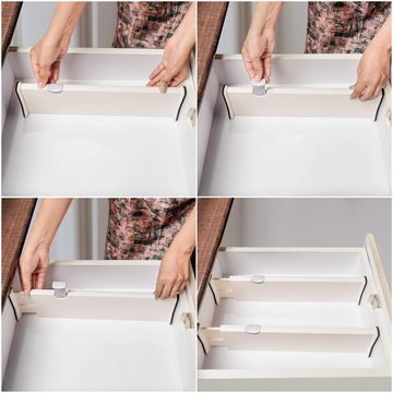 Kurtzy Organizer Verstellbare Kunststoff-Schubladentrenner (4 Stück) - 37,5 x 10 cm, Adjustable Plastic Drawer Dividers (4 pcs) - 37.5 x 10 cm