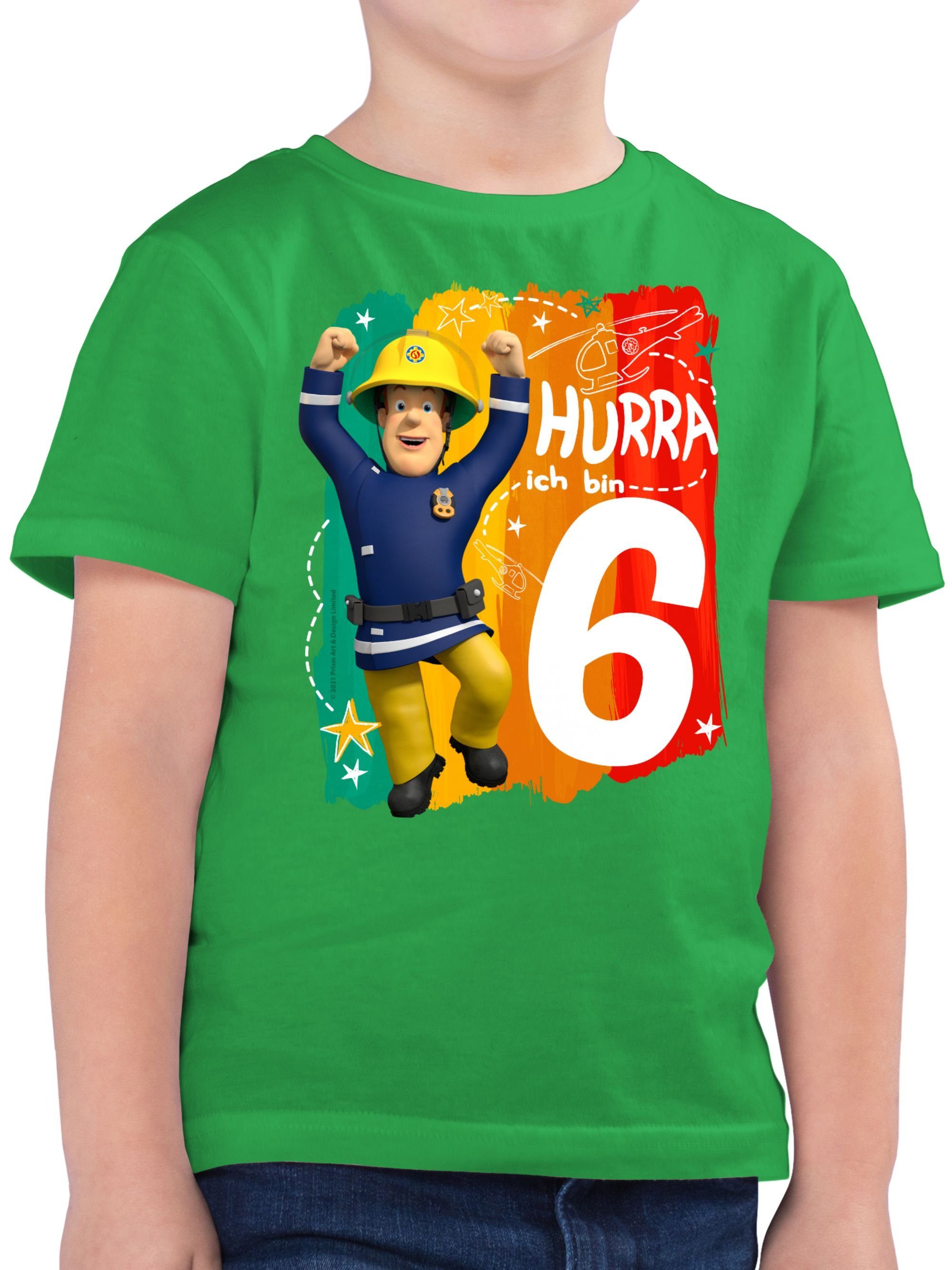 Grün Shirtracer T-Shirt Sam Jungen 02 Sechs Hurra Sam - Feuerwehrmann bin ich