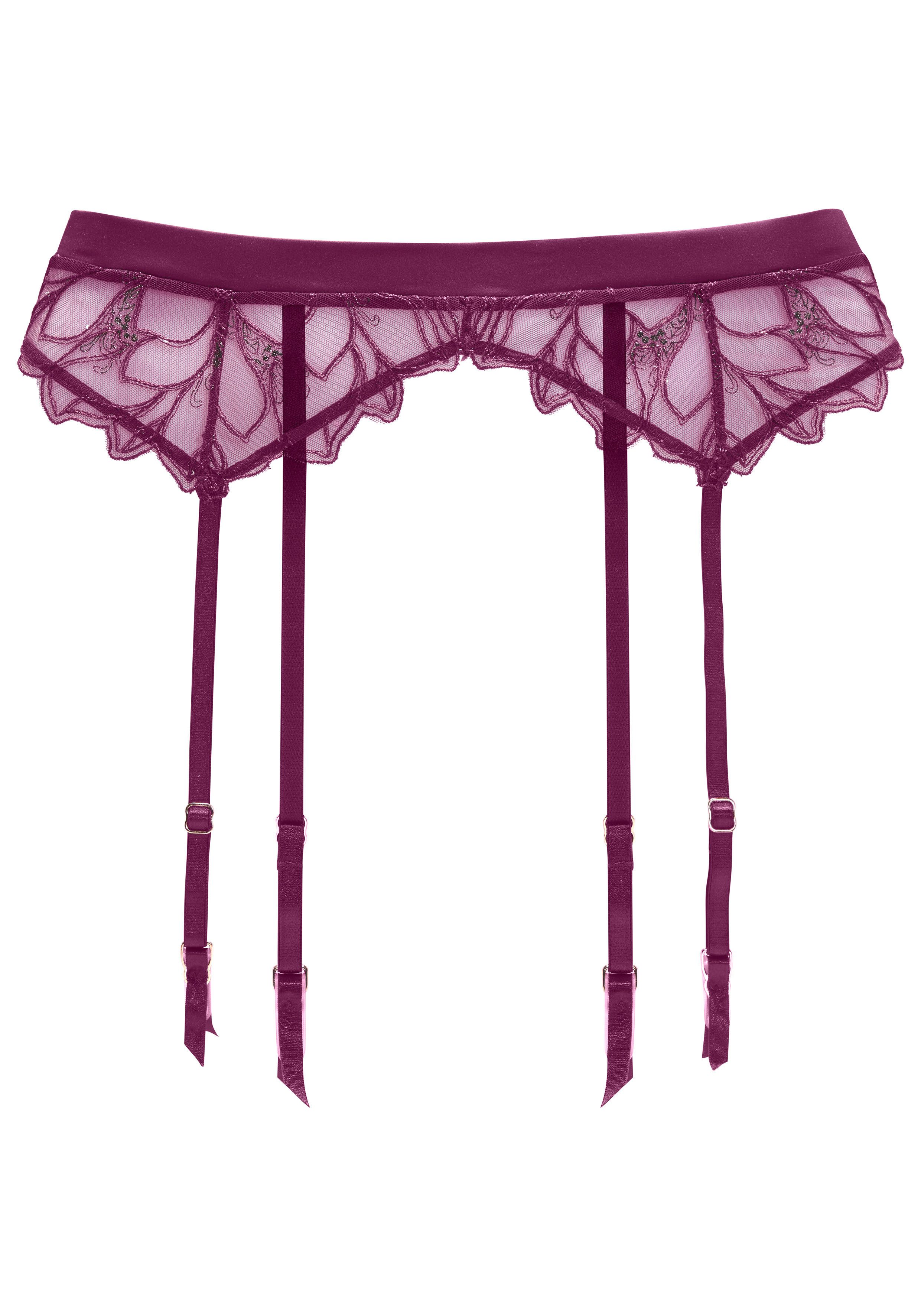 LASCANA Strapsgürtel, aus leicht transparenter Spitze mit hübschen Glitzerdetails