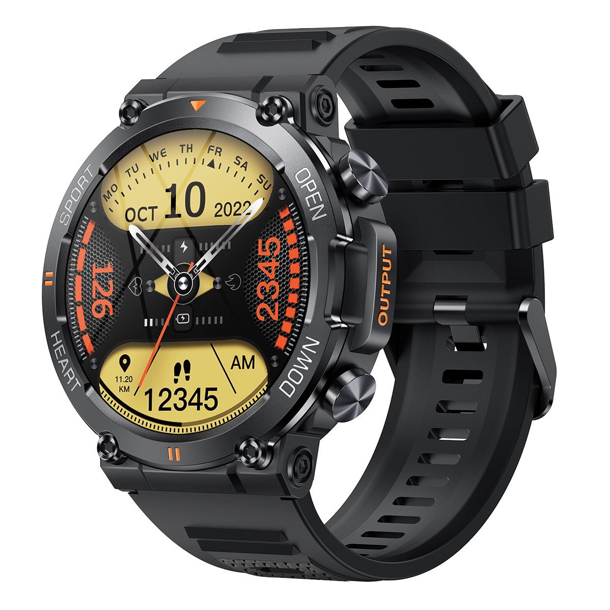Welikera 1,39-Zoll-HD-Großbild-Smartwatch,Sportuhr,Mit Gesundheitssensor,400mAh Smartwatch (1.39 Zoll)