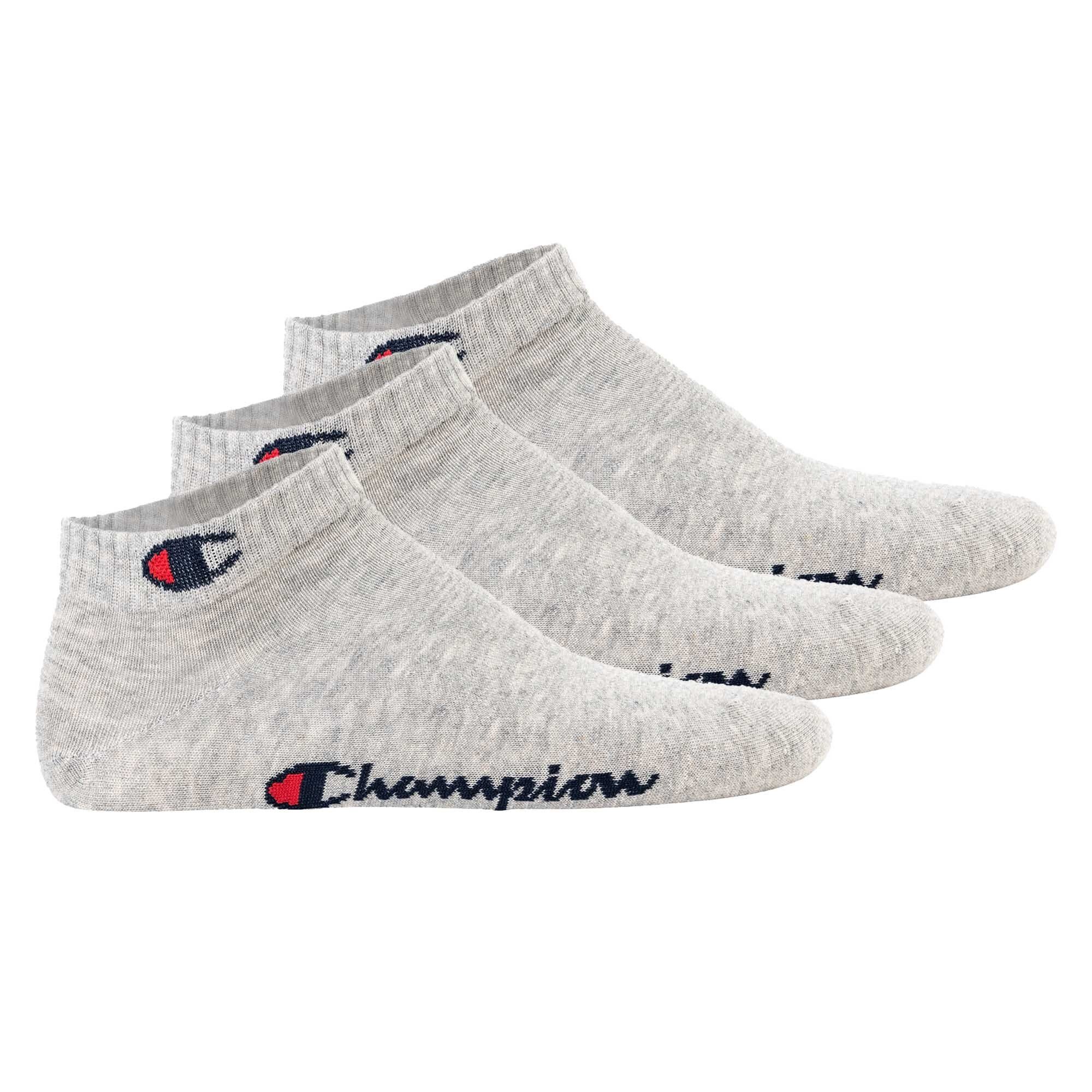 Champion Sportsocken Unisex Socken, 3 Paar - Quarter Socken Basic Grau