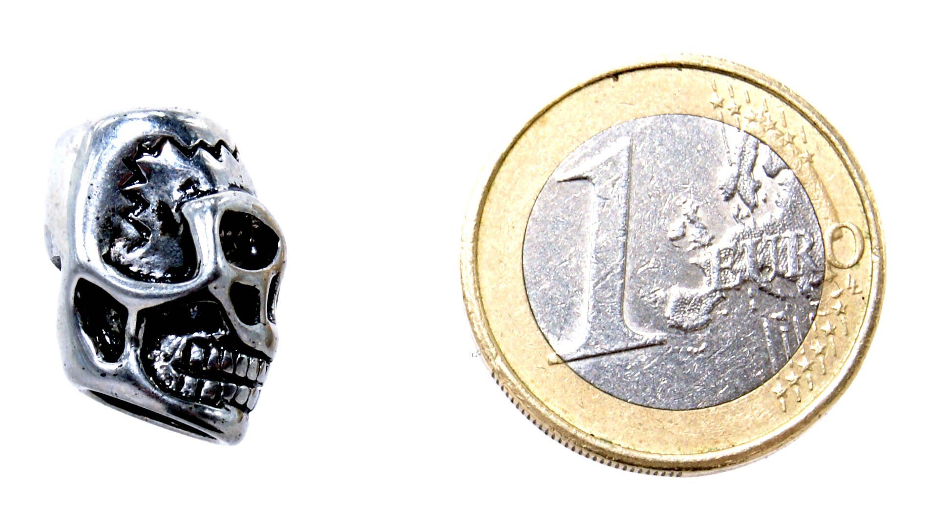 Bartperle Haarperle 6 Leather mm Totenkopf Kiss Bartbürste Skull of Bartschmuck Edelstahl