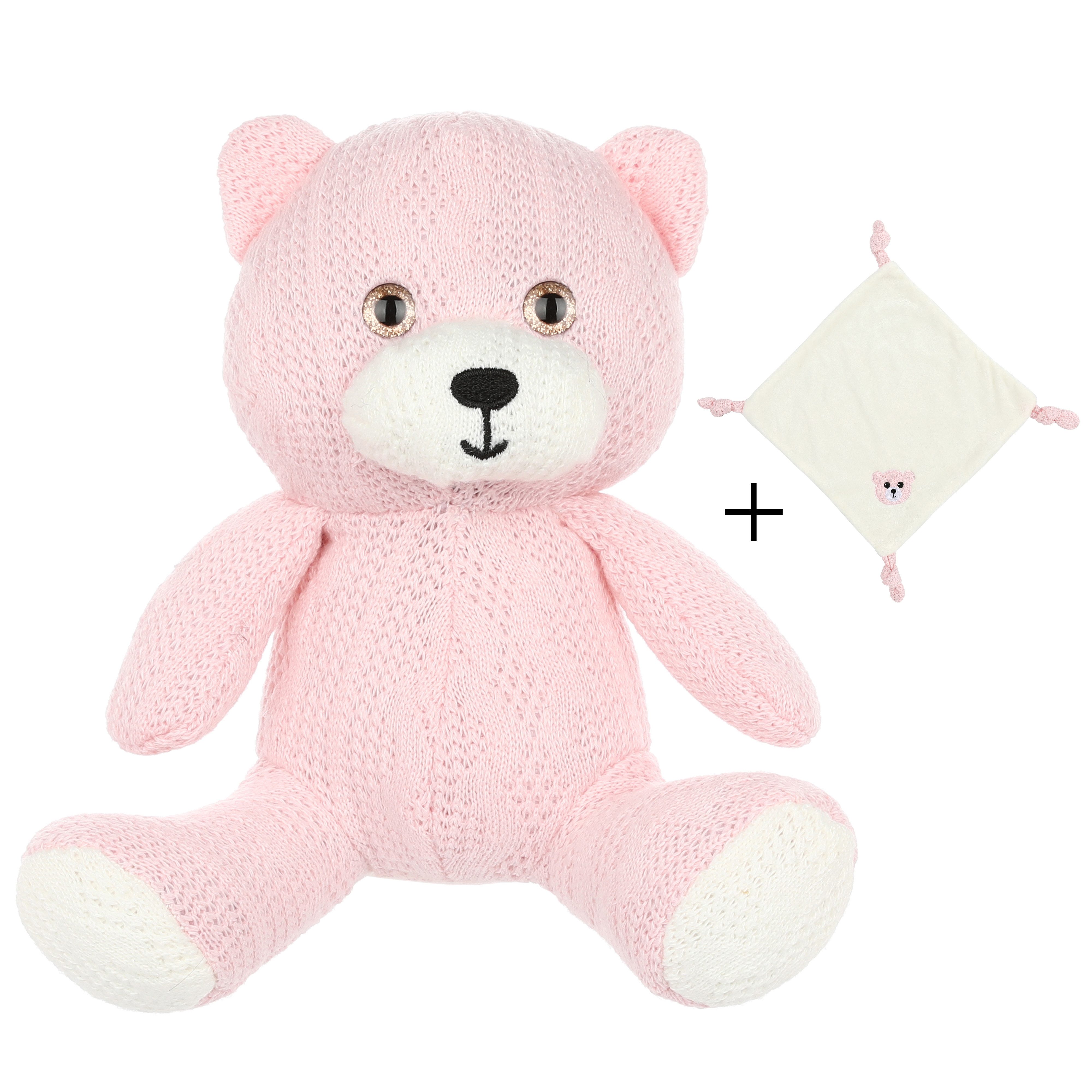 Nordstern Kuscheltier mit Schmusetuch Set - Babygeschenk in Strickoptik