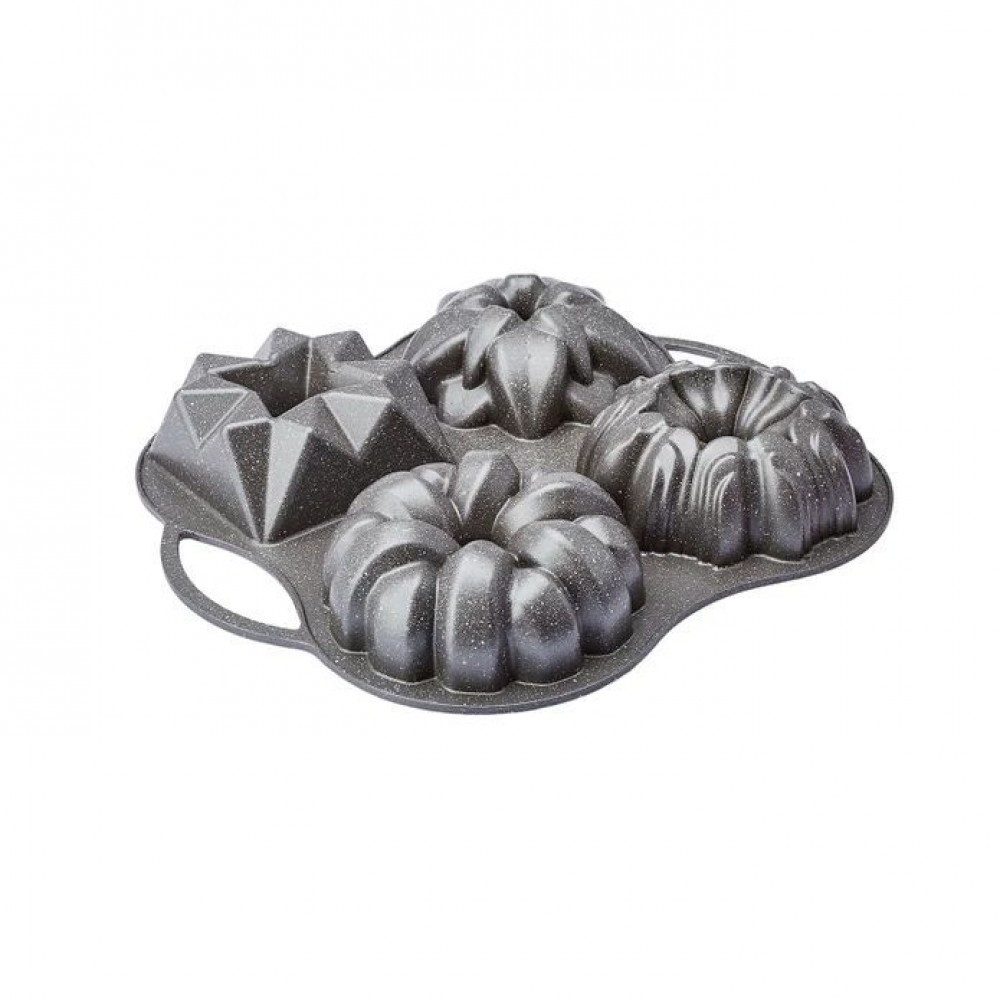 Karaca Herzkuchenform Karaca Cake Pro 4-tlg. Anthrazit Gusskuchenform