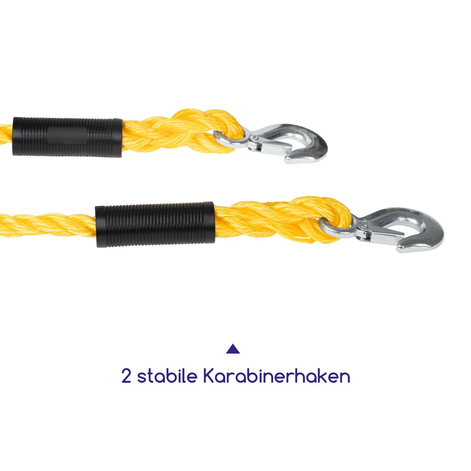 alca Abschleppseil Abschleppseil 4,0 m / 16 mm / 2500 kg Warnflagge + 2 Karabinerhaken (1-tlg)