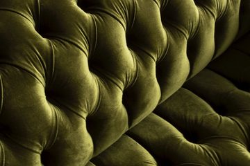 JVmoebel Chesterfield-Sofa, Klassische Sofa 2 Sitzer Chesterfield Couch Textil Samt Grün
