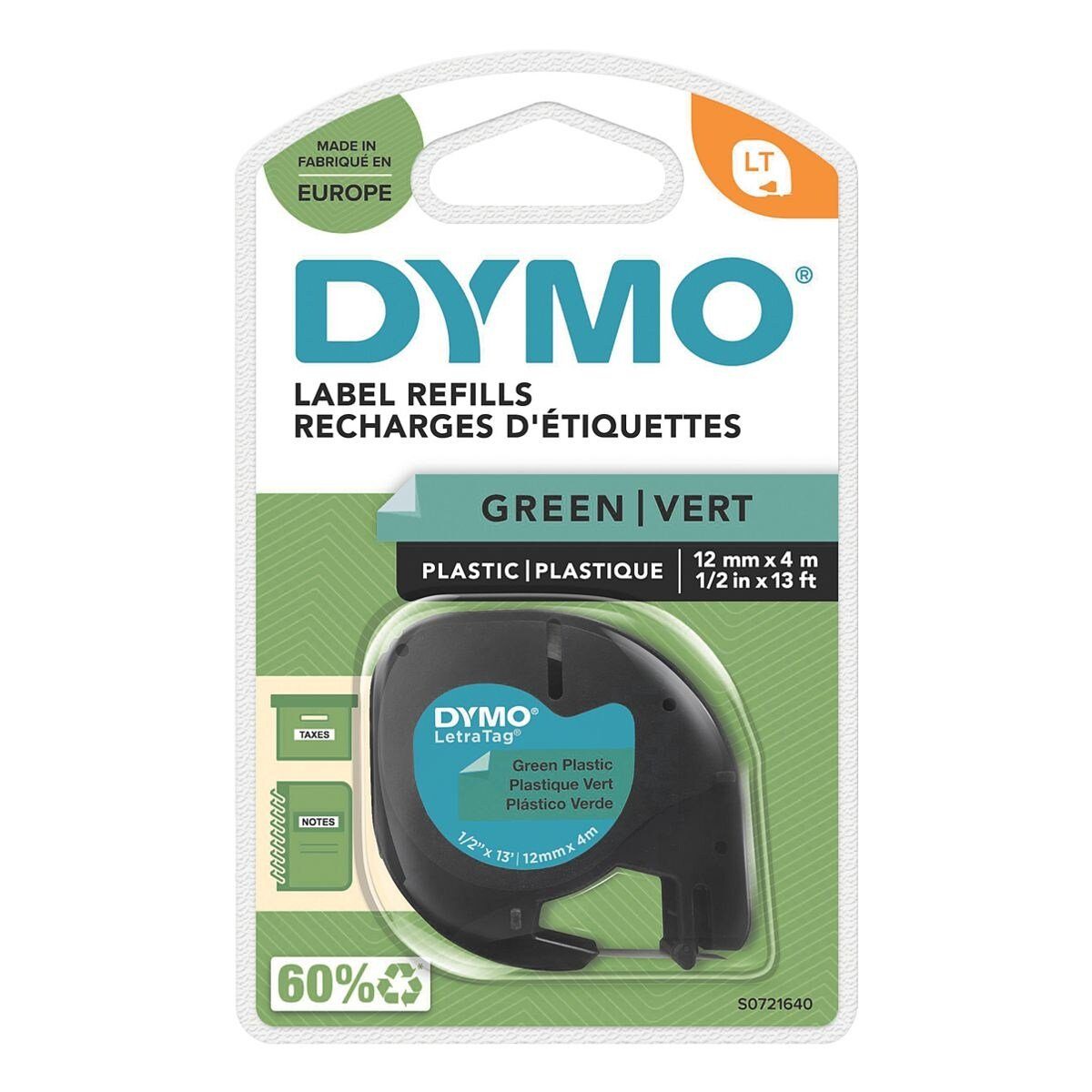 DYMO Beschriftungsband schwarz auf grün | Beschriftungsbänder