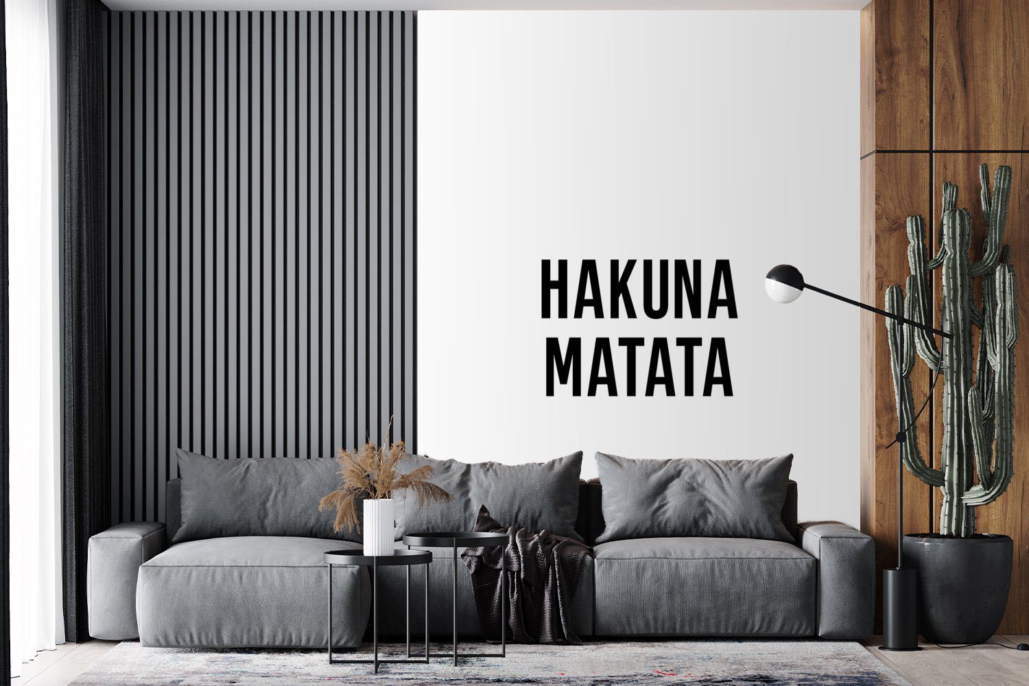 matata Vinyl Wohnzimmer, - Hakuna Baby Tapete für - Wandtapete bedruckt, Kinder Zitate - Matt, MuchoWow - (4 Text, St), Montagefertig Fototapete