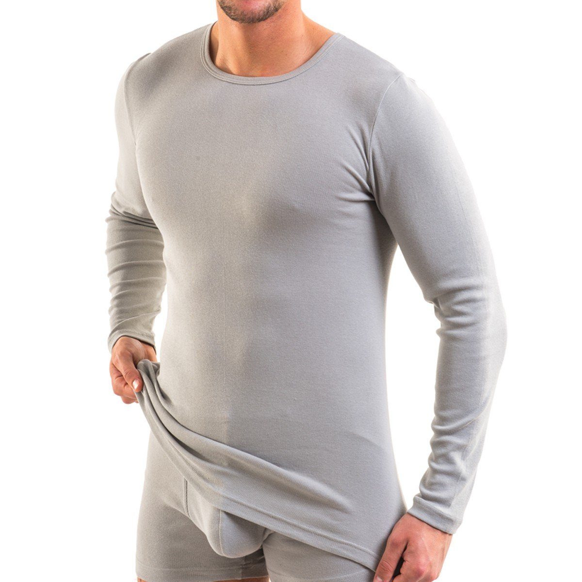 HERMKO Unterziehshirt 3640 Herren langarm Unterhemd aus 100% Bio-Baumwolle, longsleeve Shirt