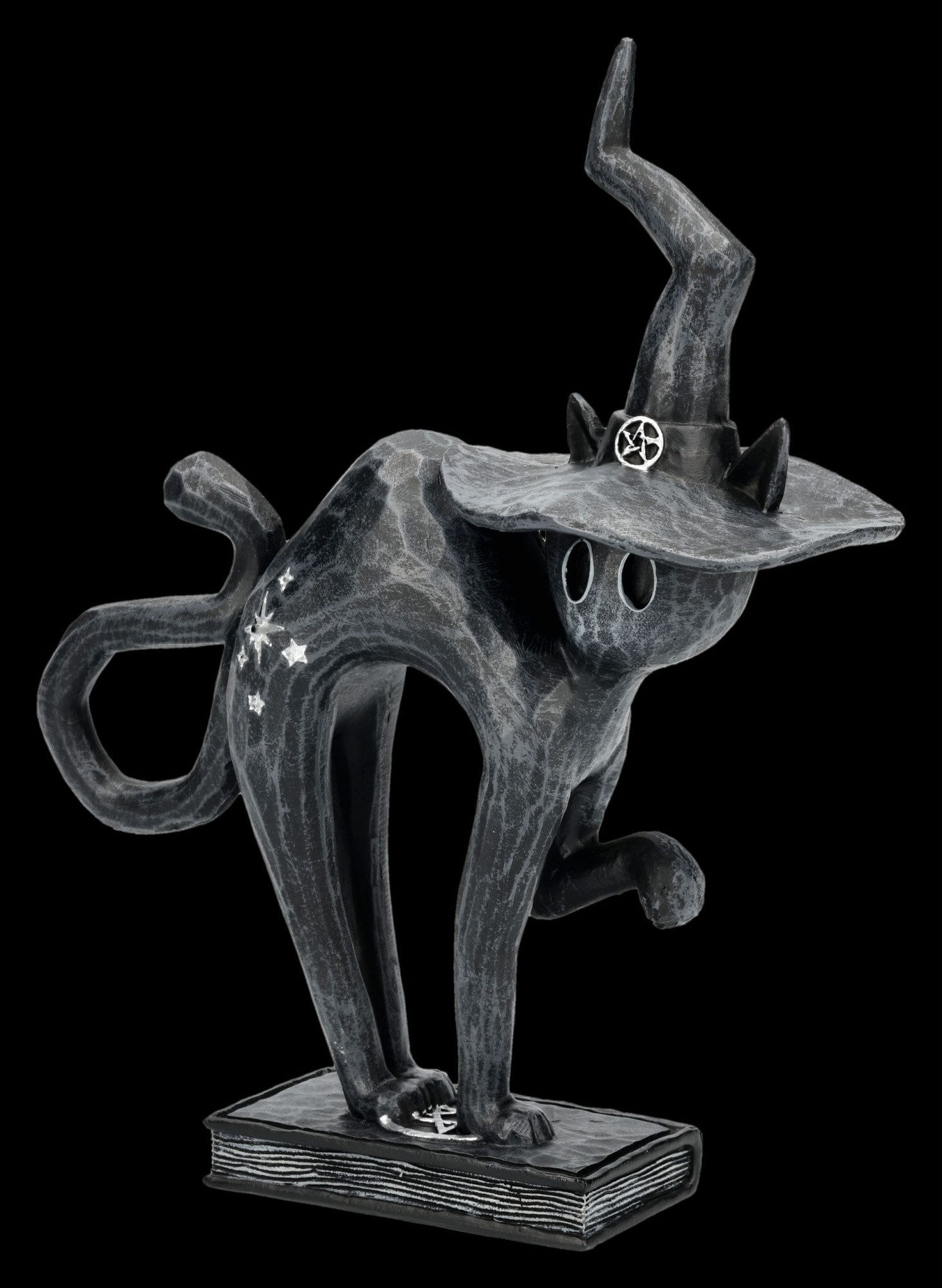 Figuren Shop GmbH Tierfigur Schwarze Katzen Figur – Hexen Statue Gothic Magie Dekofigur 15,5 cm