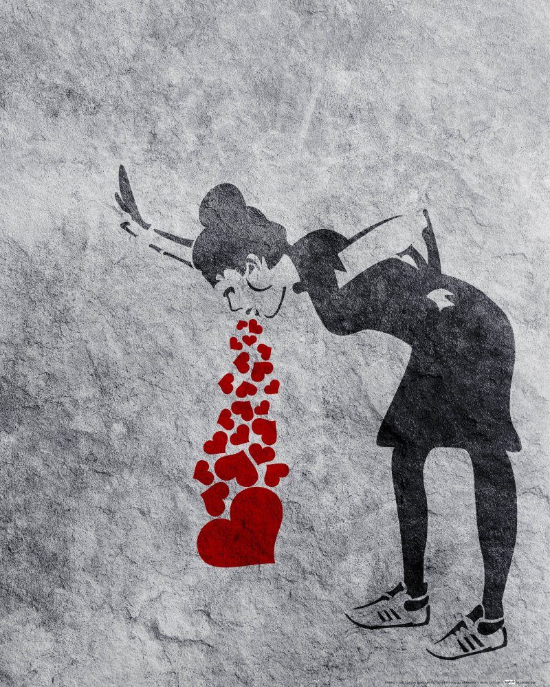 1art1 Kunstdruck Streetart - Lovesick Girl, Banksy