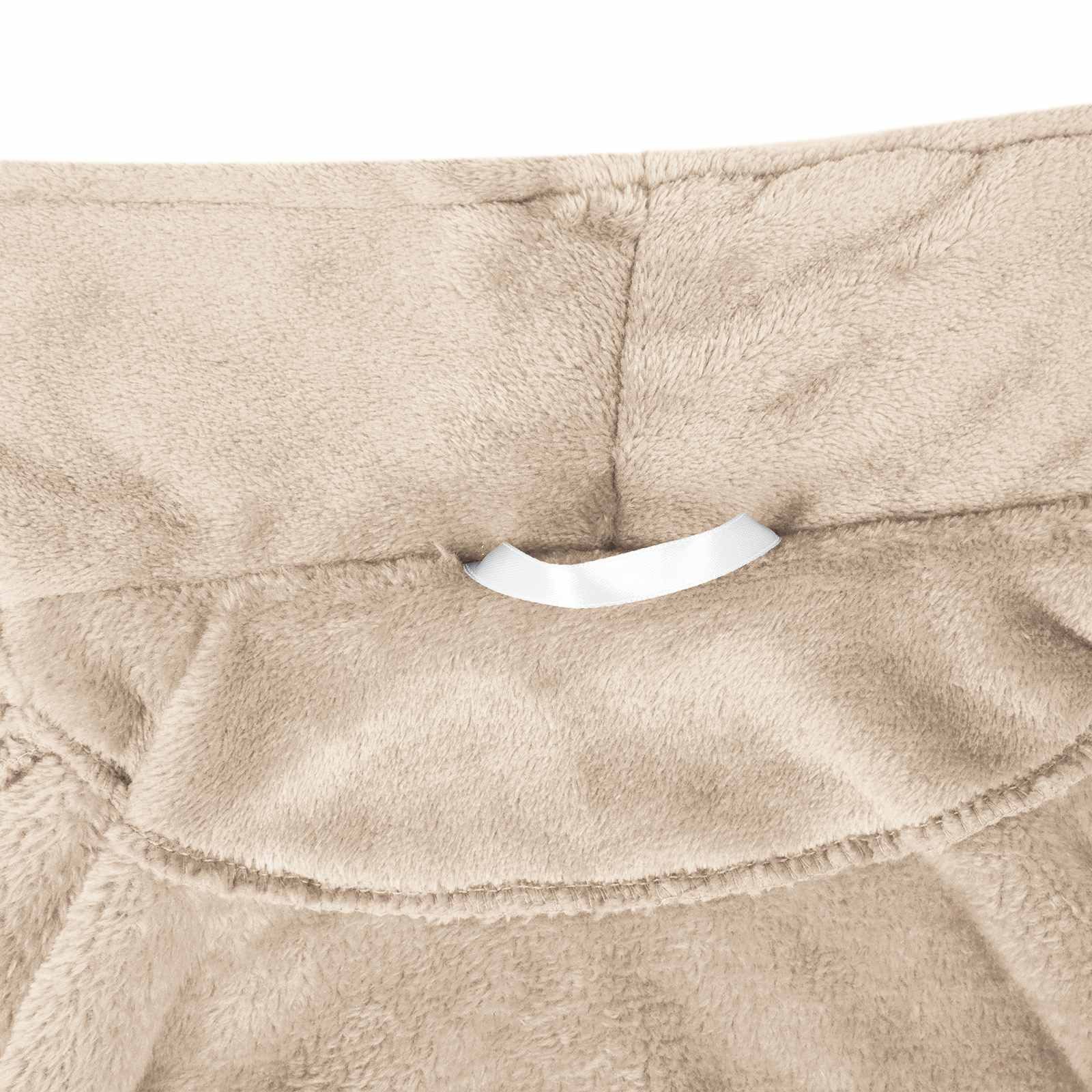 vidaXL Bademantel Bademantel ohne Kapuze Beige L Flanell, Vlies – Bild 5 von 5