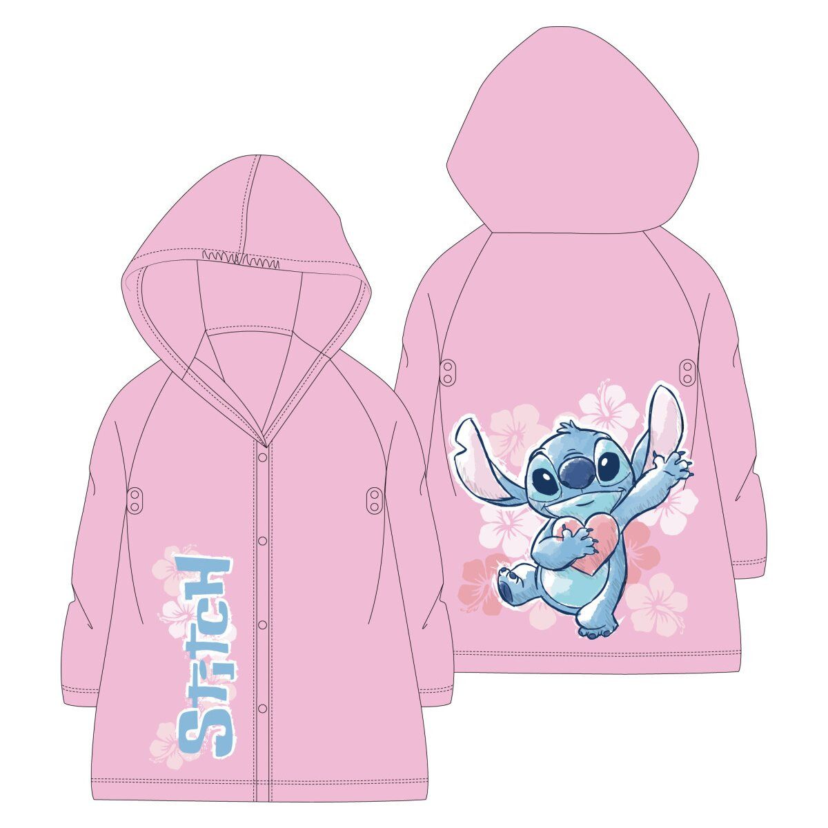 Lilo & Stitch Regenmantel Disney Lilo & Stitch Heart Regenmantel – 98–128 cm