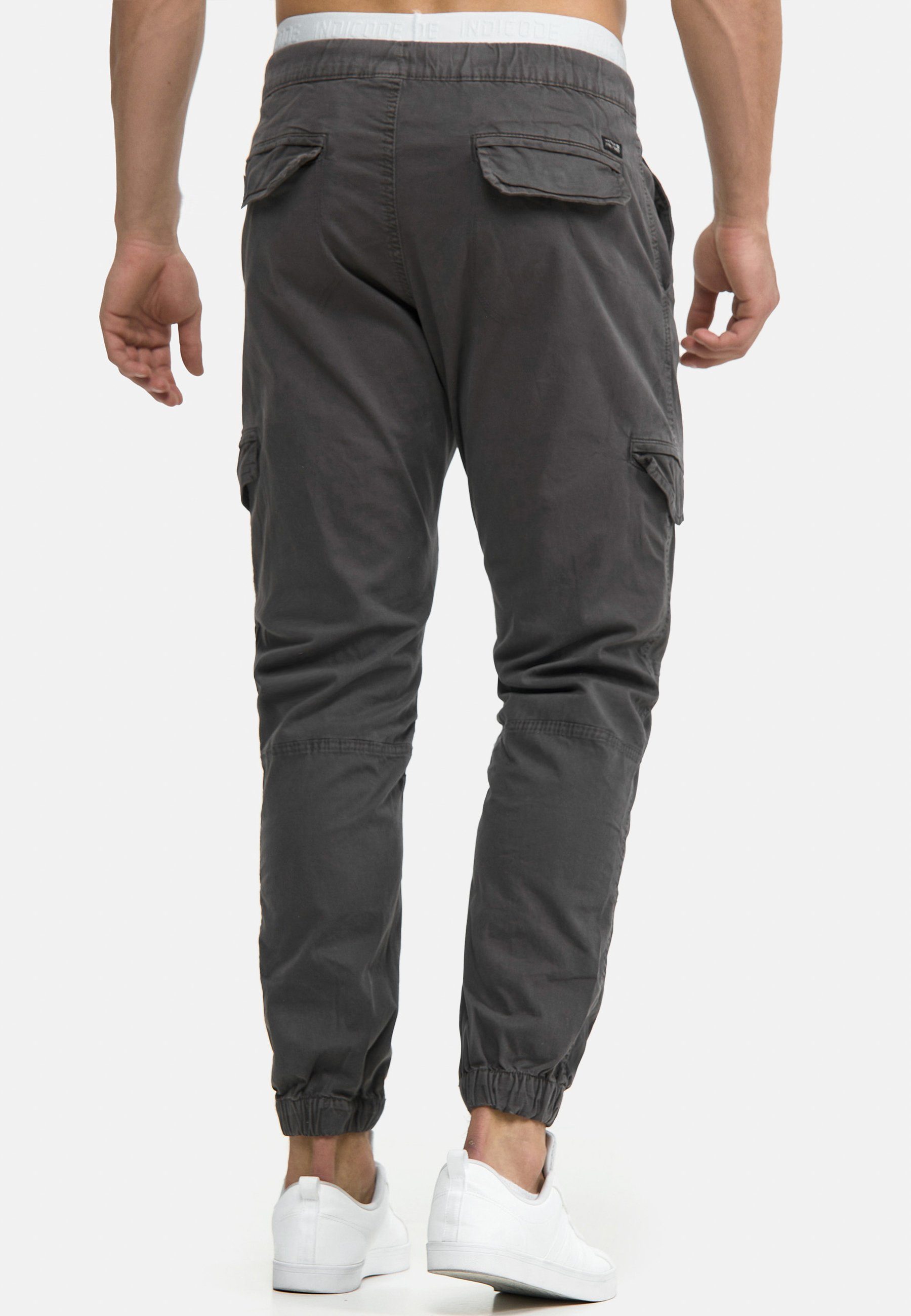 Indicode Cargohose Herren Levy Jogger-Pant mit elastischem Bund und Kordelzug