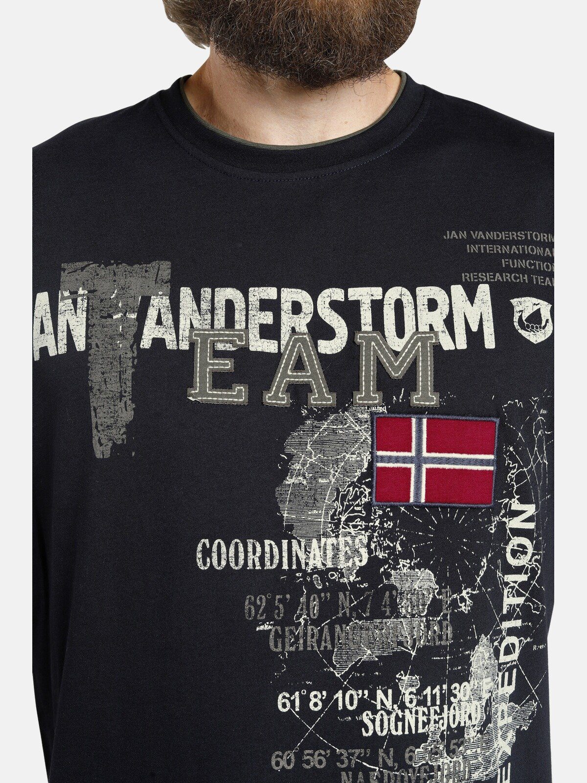 Jan Vanderstorm T-Shirt SÖLVE aus robustem Baumwolljersey – Bild 5 von 5