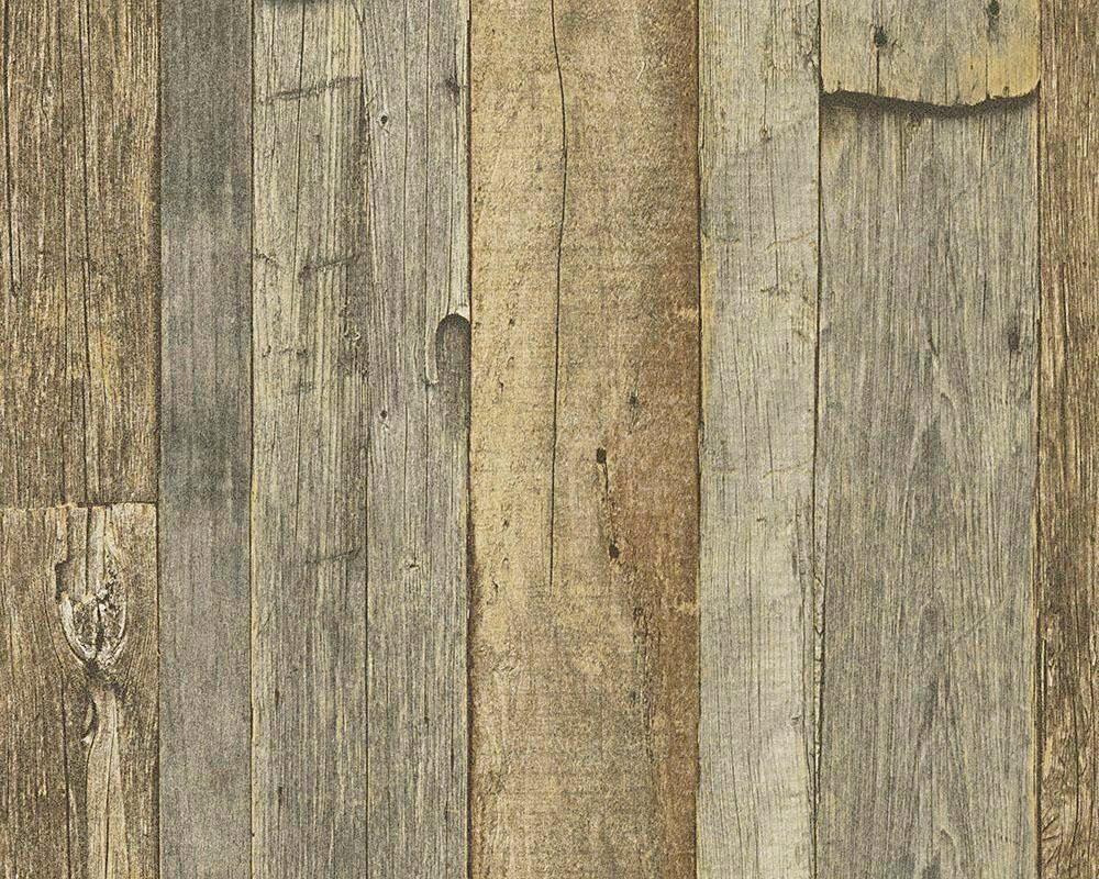 Mode living walls Vliestapete Best Holz, Wood`n strukturiert Stone leicht Holzoptik 2nd Edition, matt of Tapete grau/braun