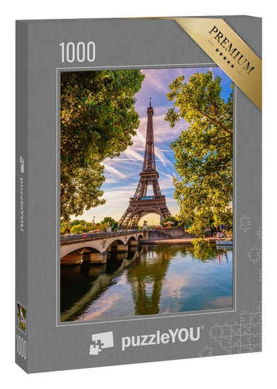 puzzleYOU Puzzle »Eiffelturm und Fluss Seine, Frankreich«, 1000 Puzzleteile, puzzleYOU-Kollektionen Paris