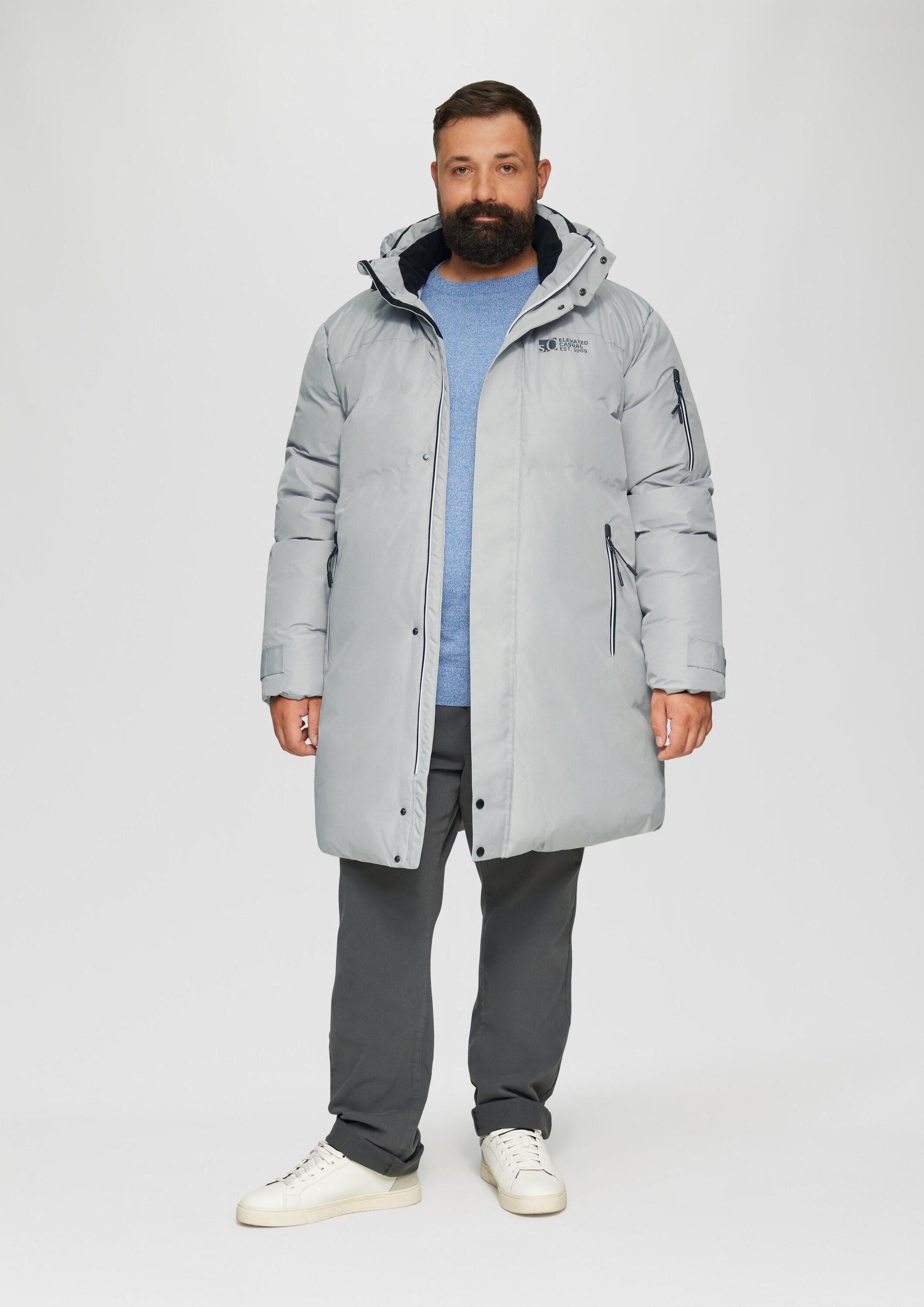 s.Oliver Winterjacke Outdoor-Jacke Wasserabweisender wattierter Parka mit Kontrast-Details