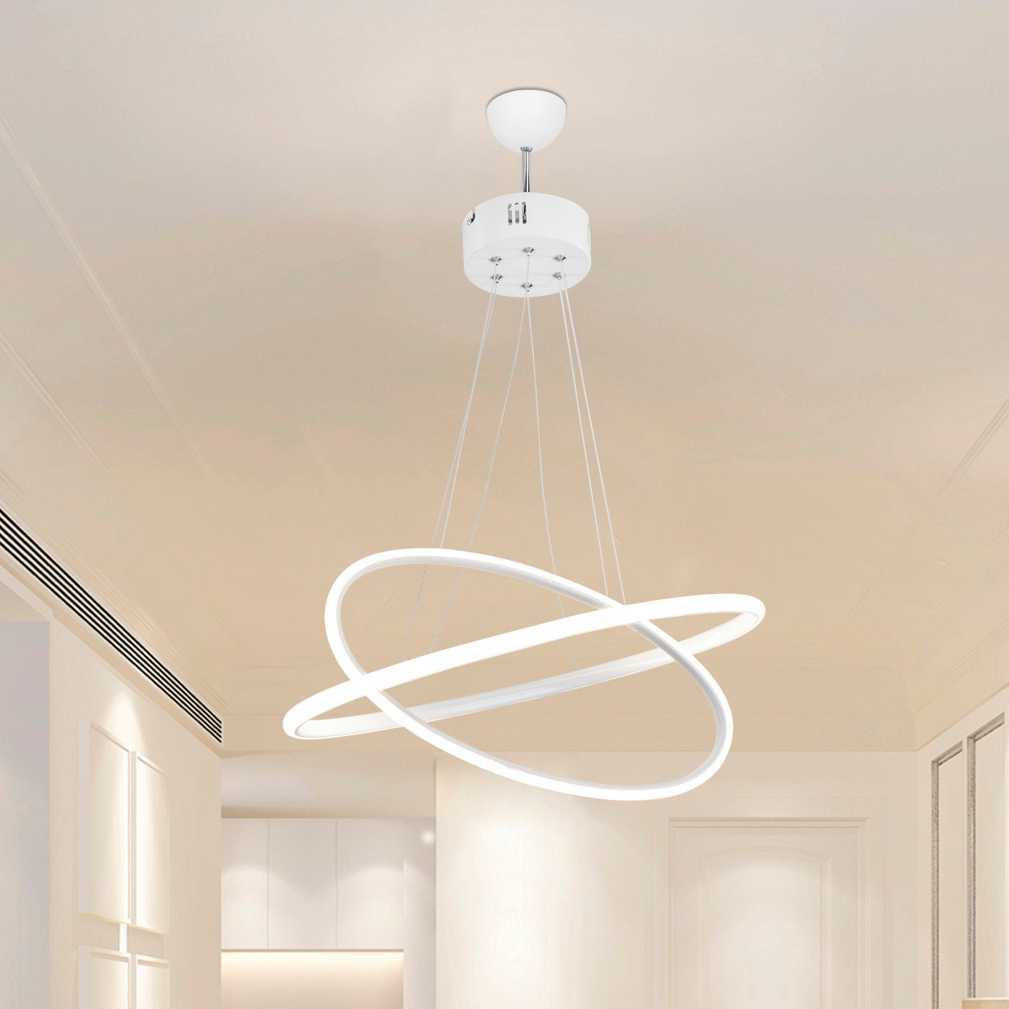 lux.pro Hängeleuchte, integriert, Pendelleuchte LED fest Wohnzimmerlampe LED Hängelampe Weiß »Dundee«