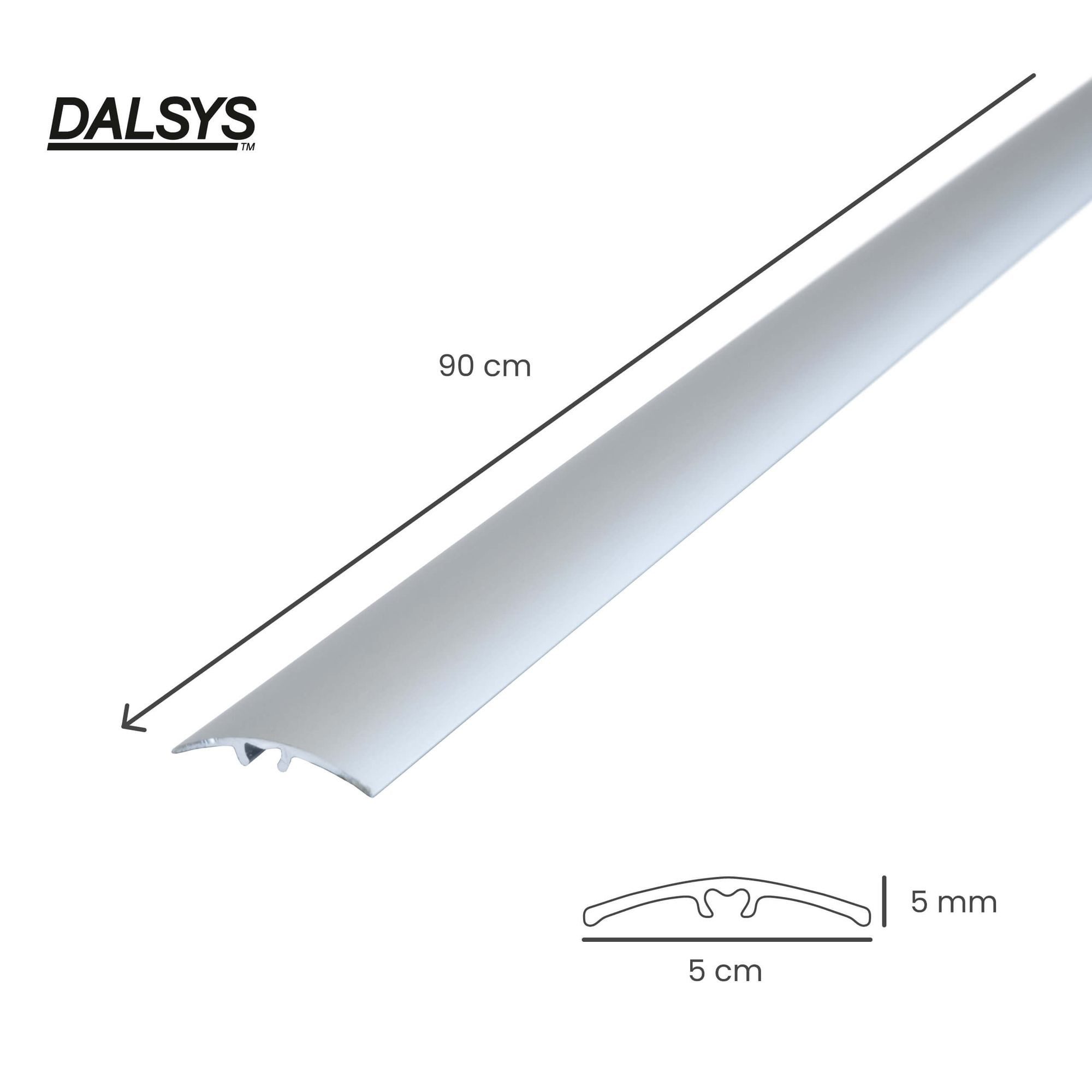 Dalsys Übergangsprofil Anpassungsprofil zum Schrauben inkl. Befestigungsmaterial (90cm x 50mm in der Farbe Silber, 1-St), aus Aluminium – Bild 3 von 5
