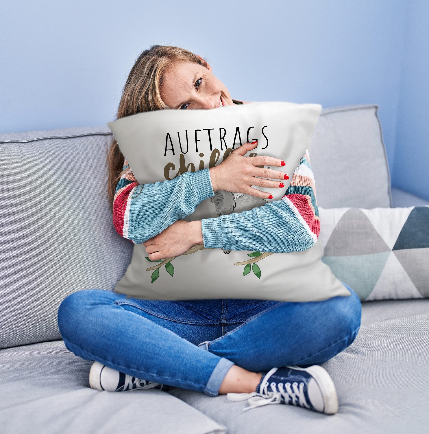 speecheese Dekokissen Schlafender Koala Kuschelkissen mit Spruch Auftragsch günstig online kaufen