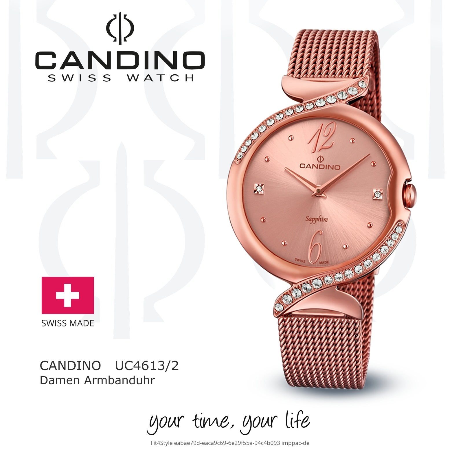 Candino Quarzuhr Candino Damen Damen Armbanduhr roségold, rund, Analog Uhr C4613/2, Edelstahlarmband Fashion