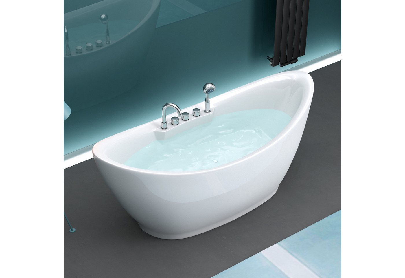 Thumbnail - Mai & Mai Badewanne Freistehende Acryl Wanne Standbadewanne Neu