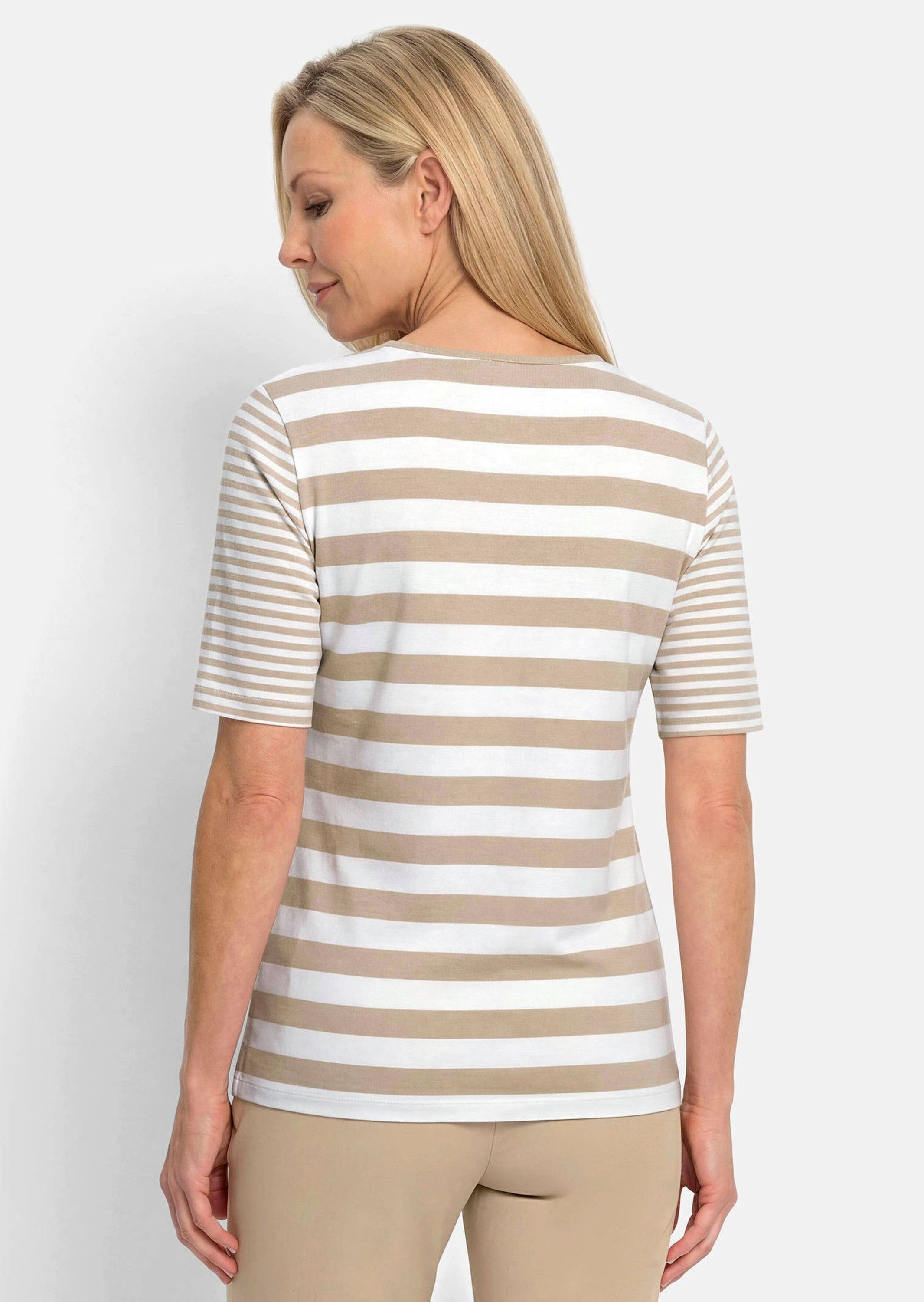 GOLDNER T-Shirt Streifenshirt aus softer Baumwollmischung