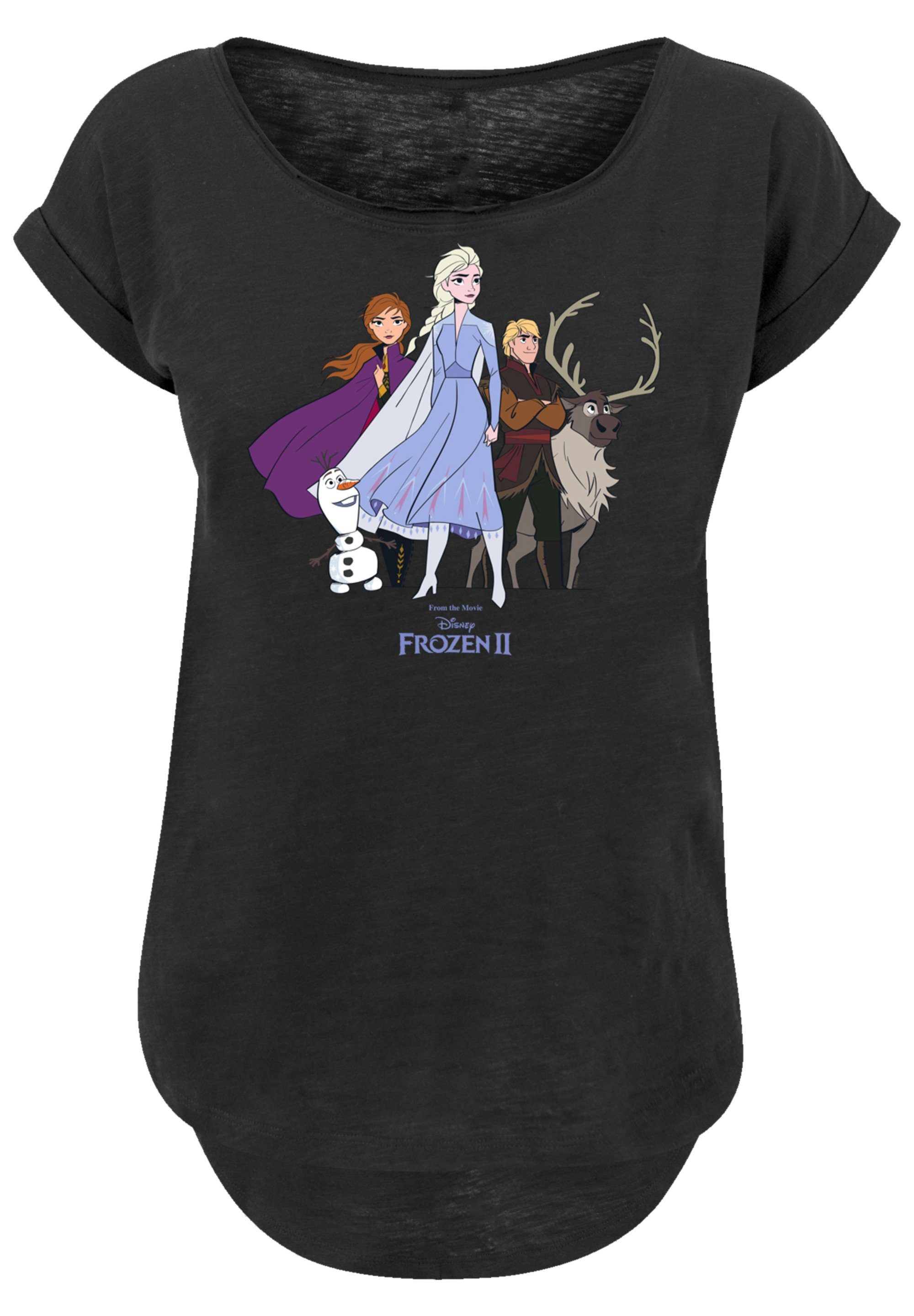 F4NT4STIC Kurzarmshirt Damen Disney Frozen 2 Group with Ladies Long Slub Tee (1-tlg)