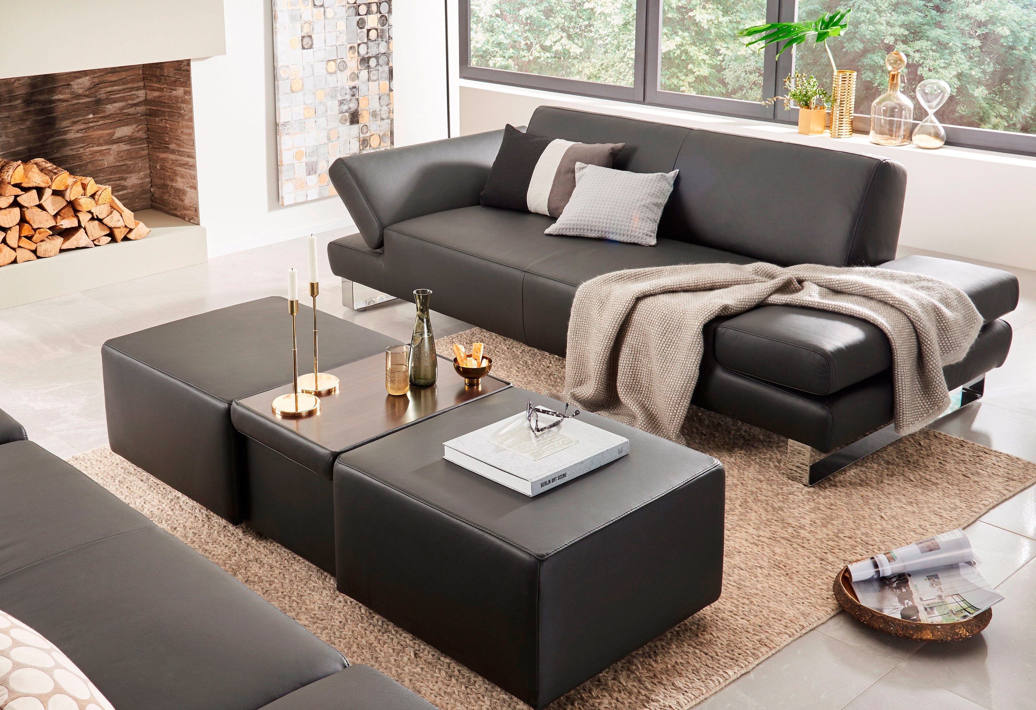 W.SCHILLIG 3-Sitzer taboo Designsofa mit hohem Sitzkomfort, Breite 232cm, Sitztiefe 59cm, mit Normaltiefe, inklusive Armlehnenverstellung
