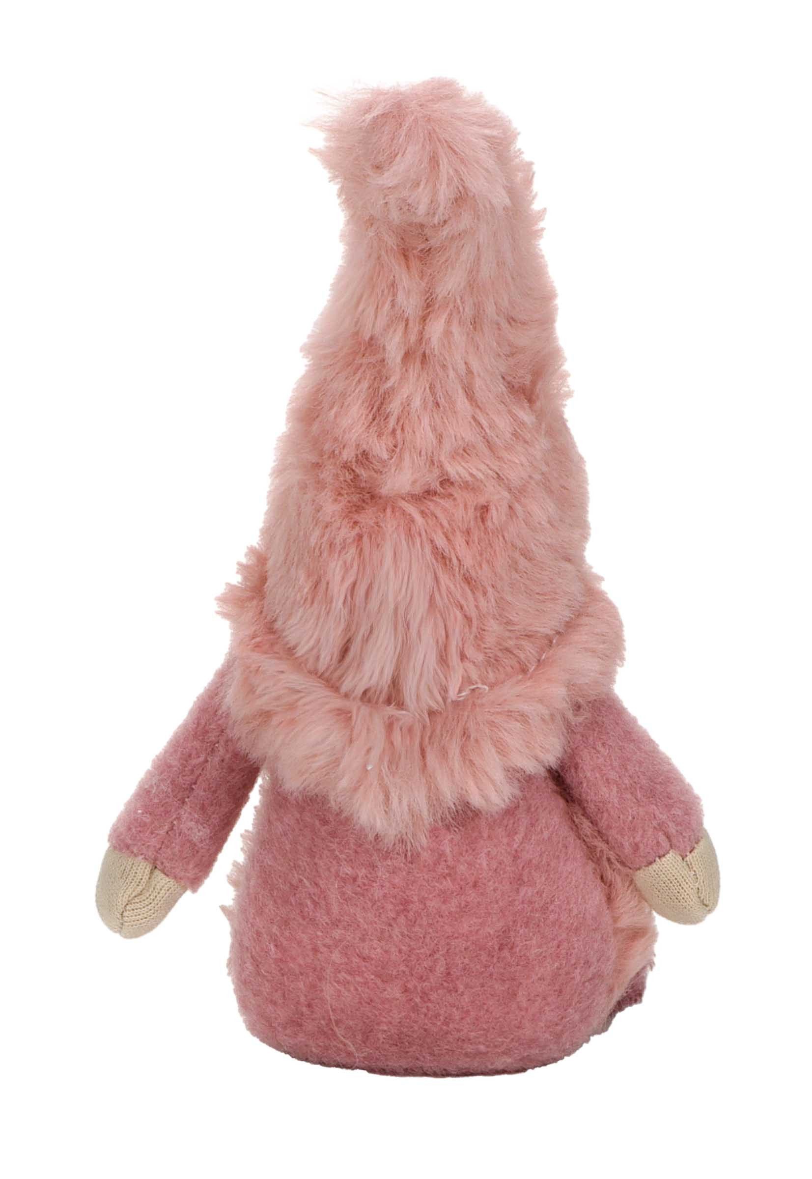 Bubble-Store Weihnachtsfigur Weihnachtswichtel mit rosa oder lila Zipfelmütze (Wichtel mit Bart und Plüsch-Zipfelmütze), Wichtel Weihnachtsfigur