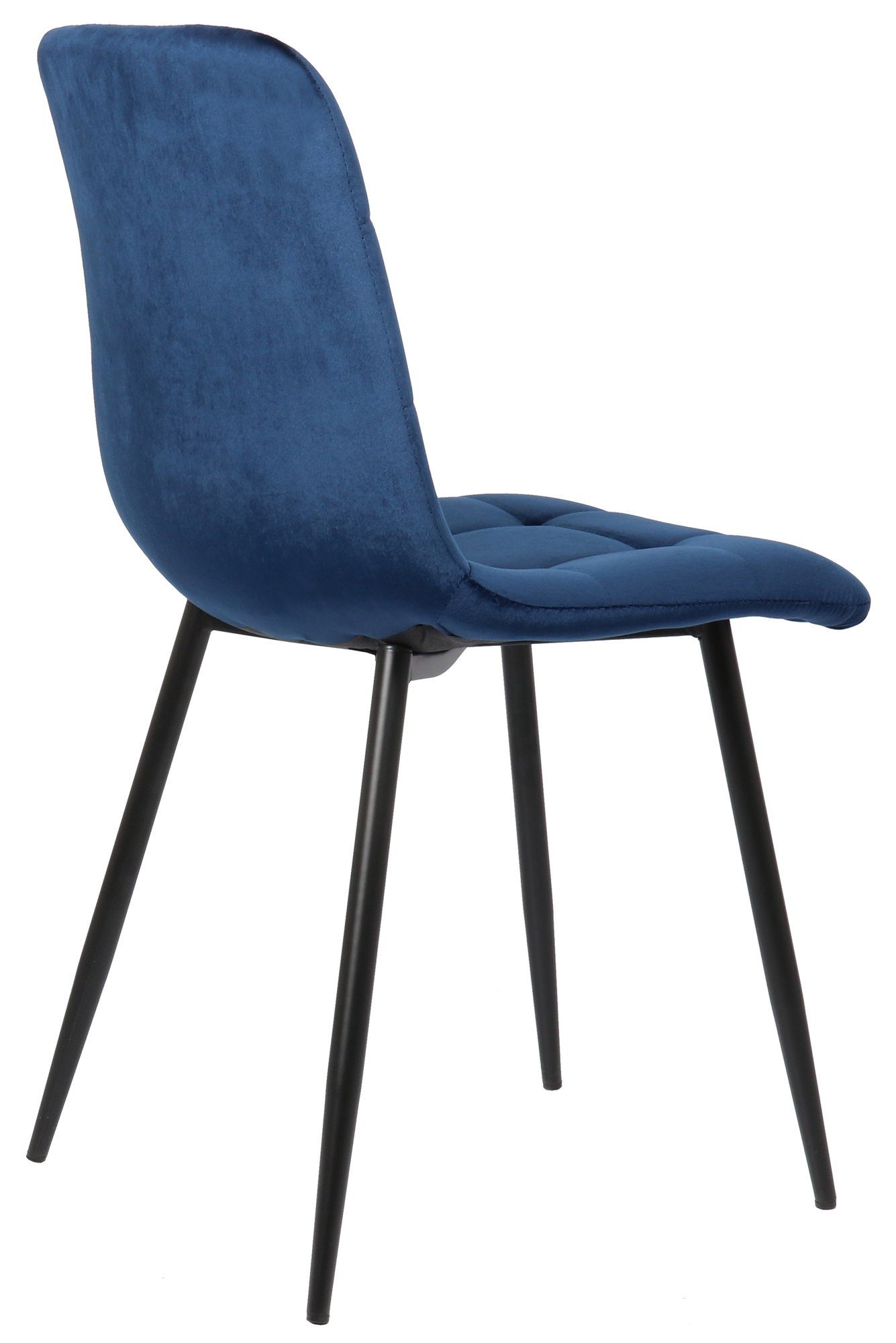 Gestell: St), - blau Metall Wohnzimmerstuhl Esszimmerstuhl - TPFLiving - hochwertig Konferenzstuhl Esstischstuhl Sitzfläche mit Samt - gepolsterter - Till Sitzfläche: (Küchenstuhl schwarz Polsterstuhl, 2