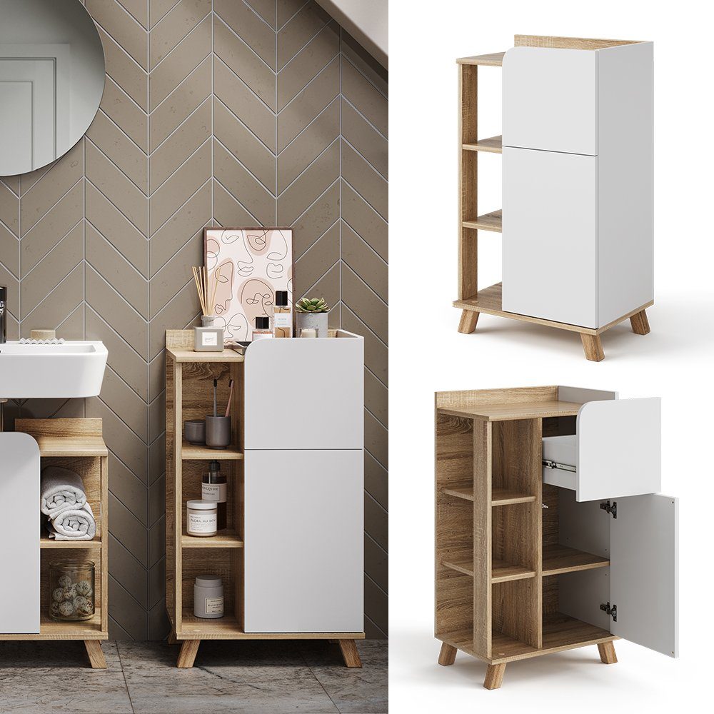 Vicco Midischrank Karen, Sonoma/Weiß, 50 x günstig online kaufen