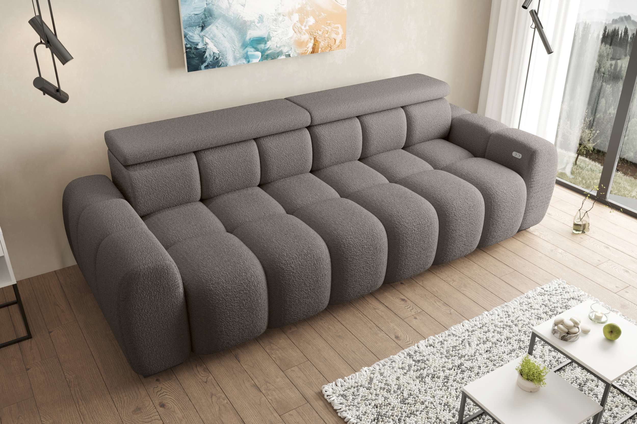 99rooms Big-Sofa Alessio, Sofa, Big-Sofa, mit elektrischer Sitztiefenverstellung, Bezug: Boucle ABRIAMO