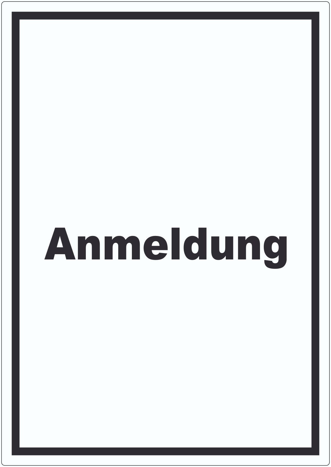 HB-Druck Aufkleber Anmeldung Aufkleber mit Text Aufnahme hochkant, wetterfest, UV-beständig, kratzfest