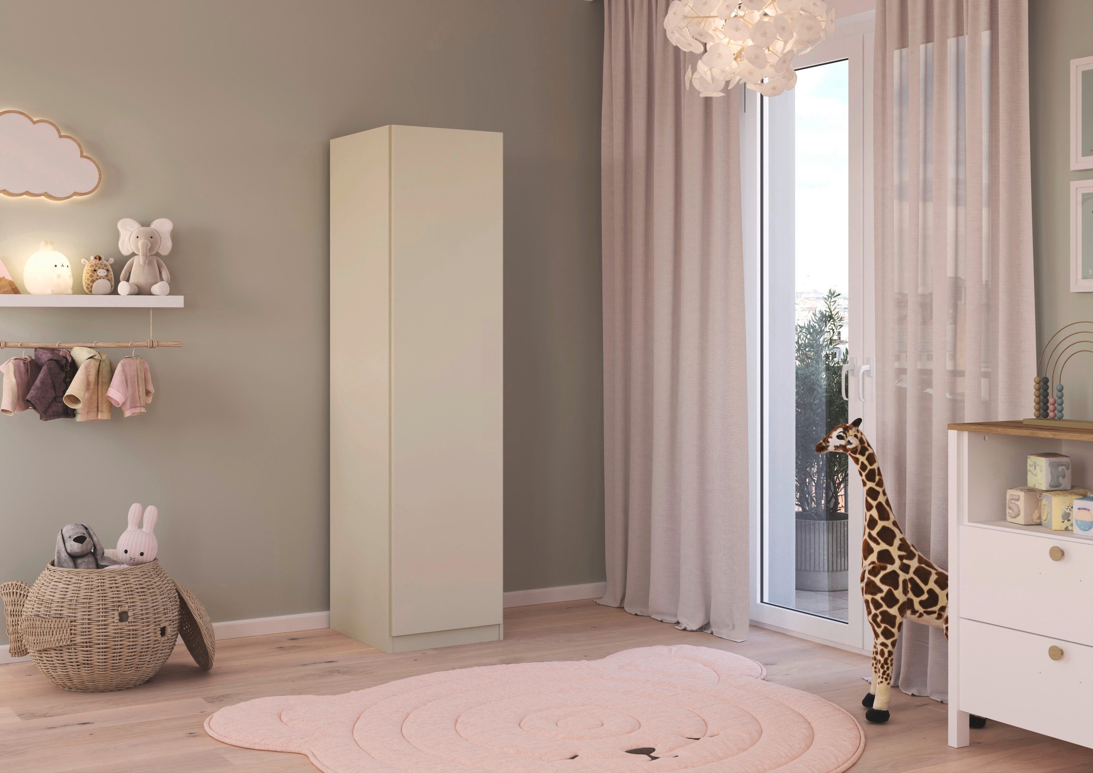 rauch Kleiderschrank Schrank Möbel Schlafzimmer Garderobe Kinderzimmer WELTNEUHEIT ELVIK (3 Ausstattungsvarianten - Breiten 47-405 cm, Höhen 187/212/231 cm) 3 Ausstattungsvarianten, mit Push-to-open-Funktion MADE IN GERMANY