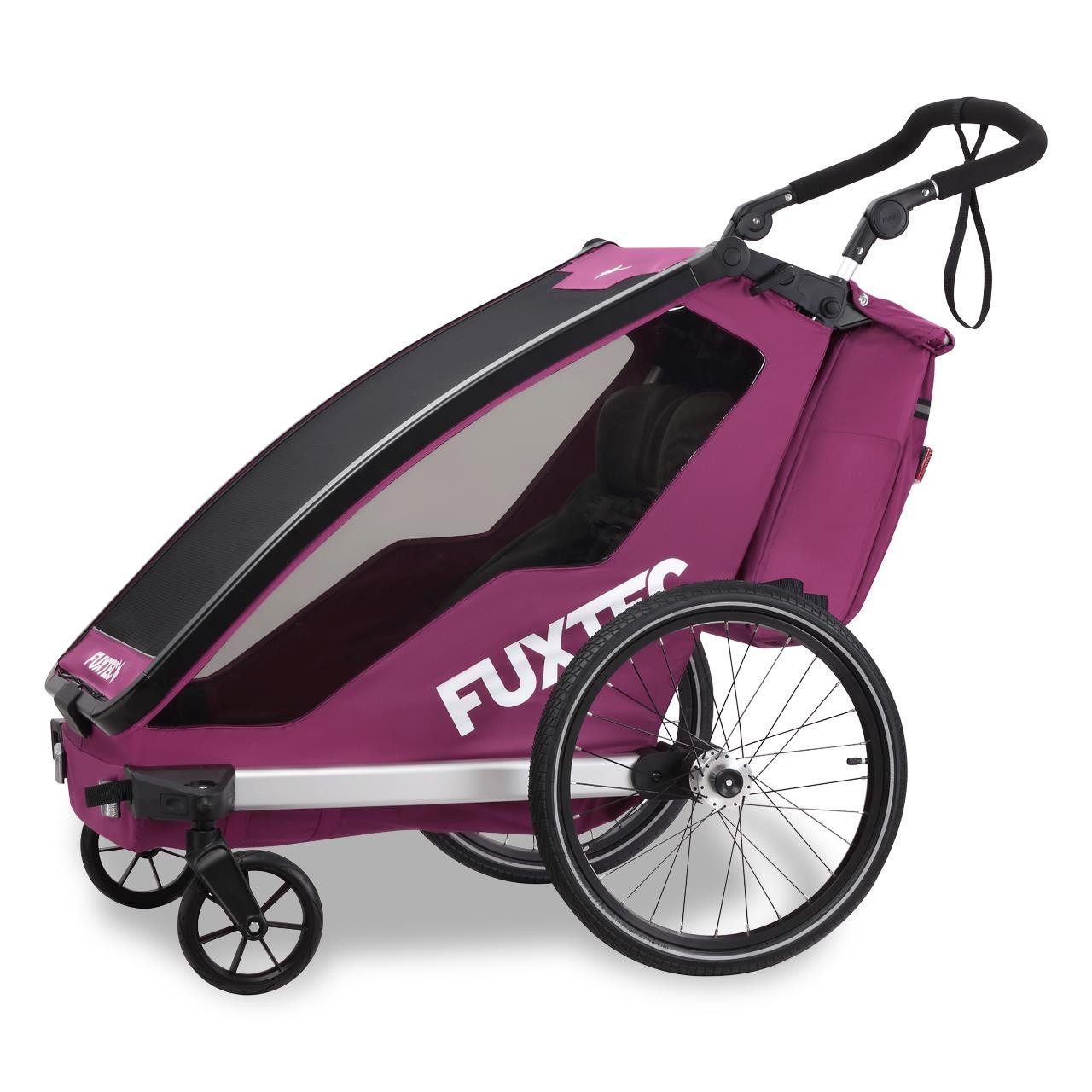 FUXTEC Fahrradkinderanhänger FX-FA1neu, faltbar, für 2 Kinder geeignet, mit 5-Punkt-Sicherheitsgurte