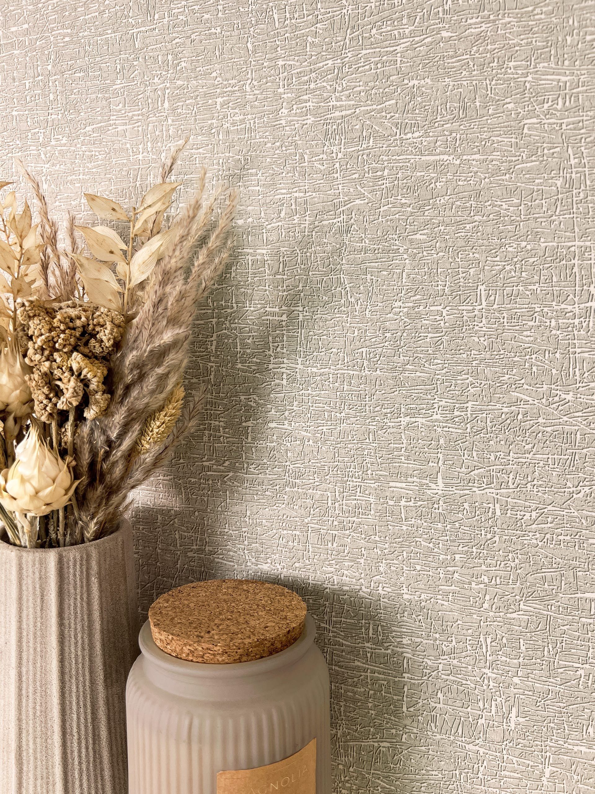Newroom Vliestapete Kalifa Taupe Tapete Mustertapete Unifarbe,Struktur, Tau günstig online kaufen