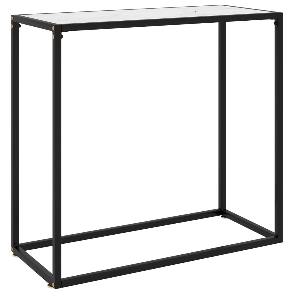 (LxBxH: Stahl Andernach Beistelltisch cm), Glasböden mit aus möbelando Weiß 80x35x75 in