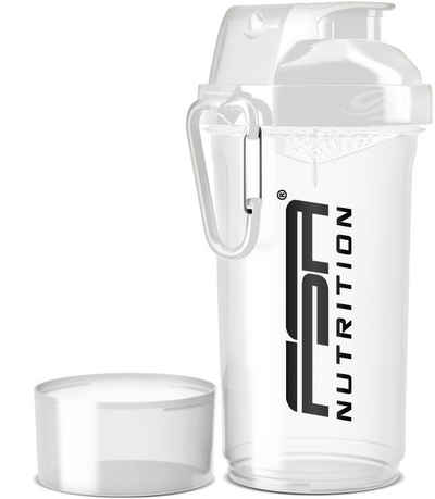 FSA Nutrition Protein Shaker mit Pulverfach 800 ml Trinkflasche Sport, Shaker mit Pulverfach, Messmarkierungen und Mischsieb