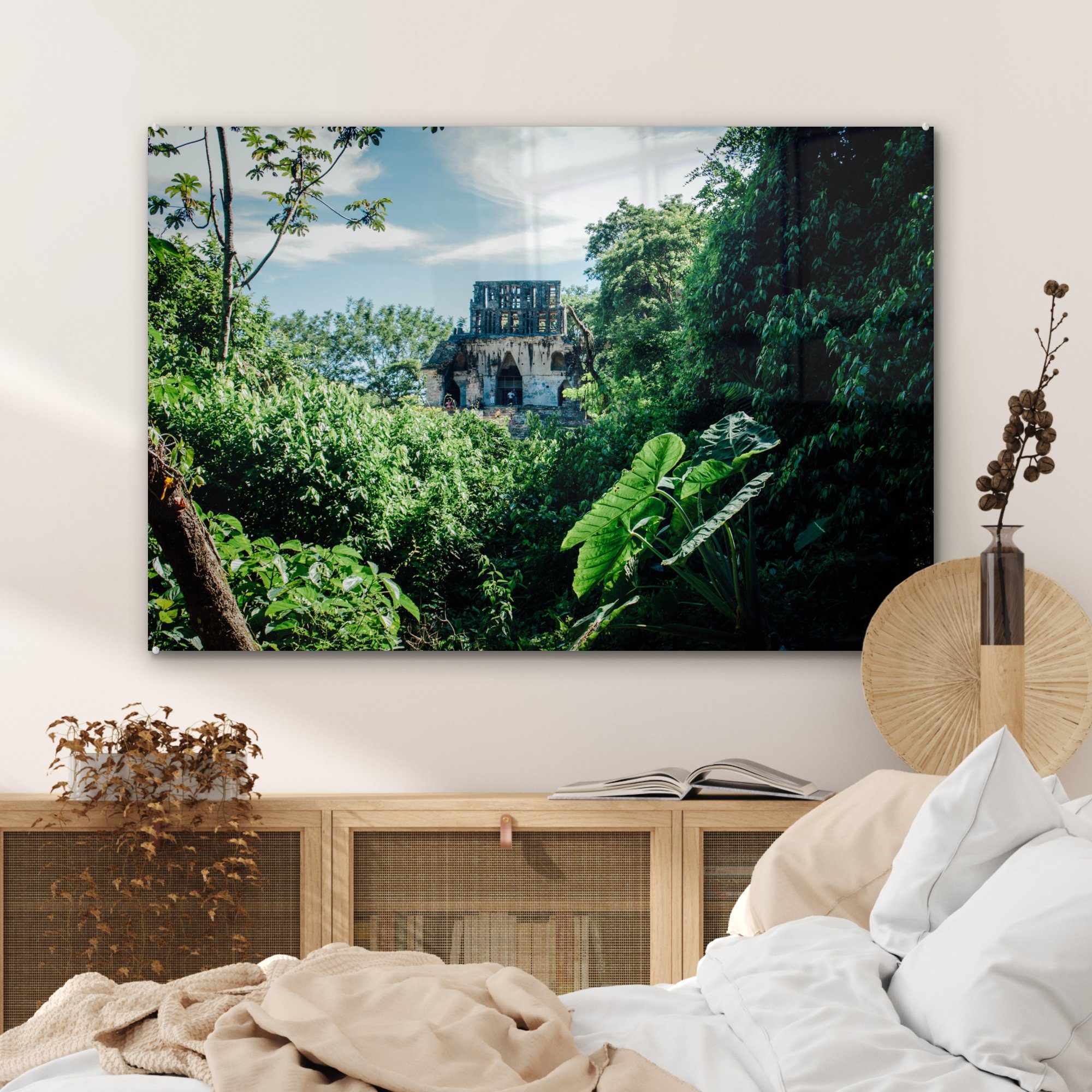 Wohnzimmer Palenque Dschungelruinen Acrylglasbild Schlafzimmer Mexiko, in & MuchoWow Acrylglasbilder (1 St),